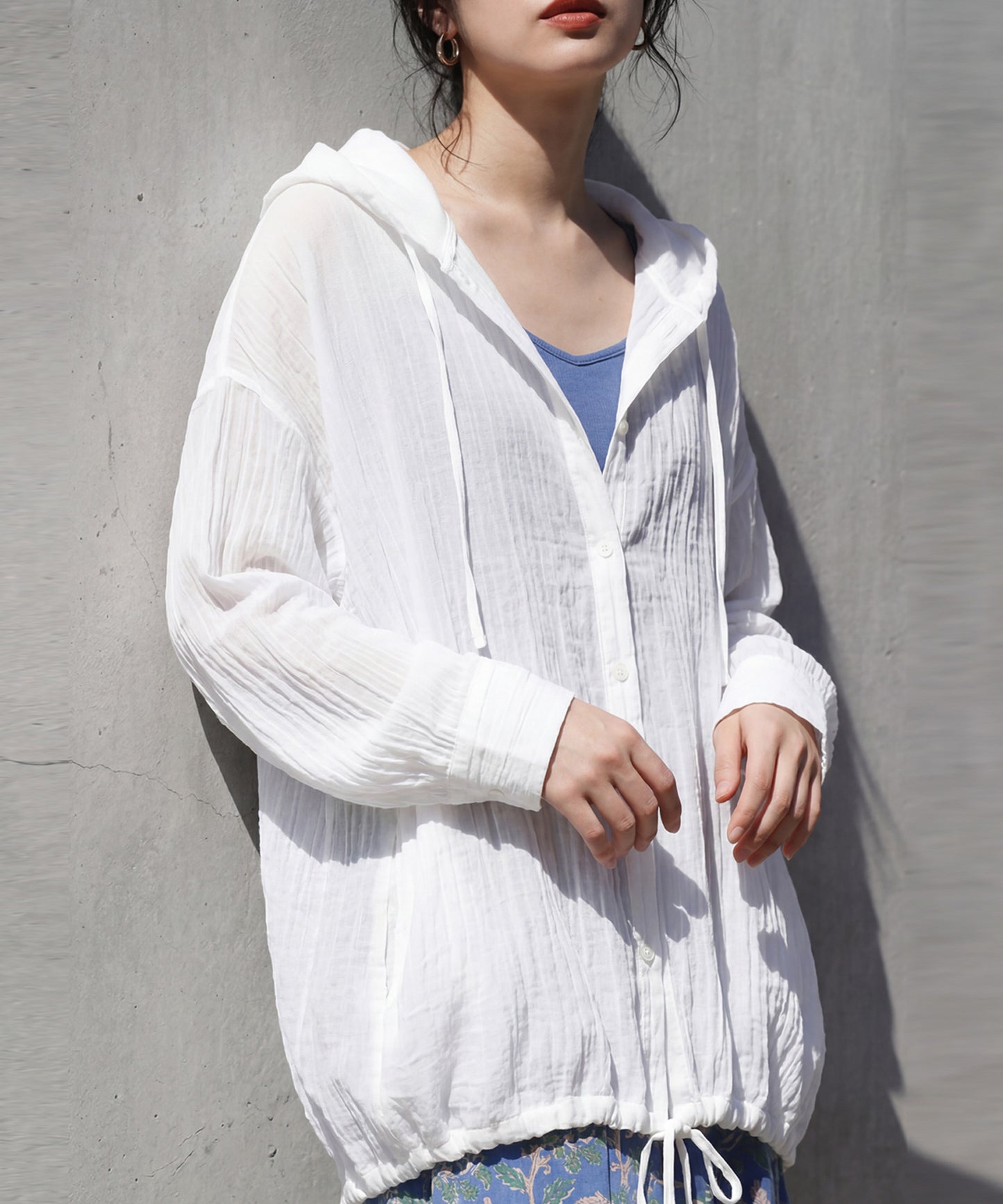 Hooded Sheer Shirt Ladies