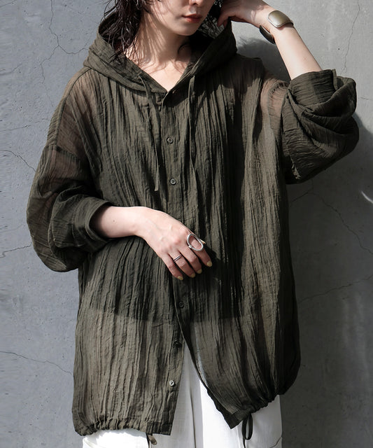 Hooded Sheer Shirt Ladies