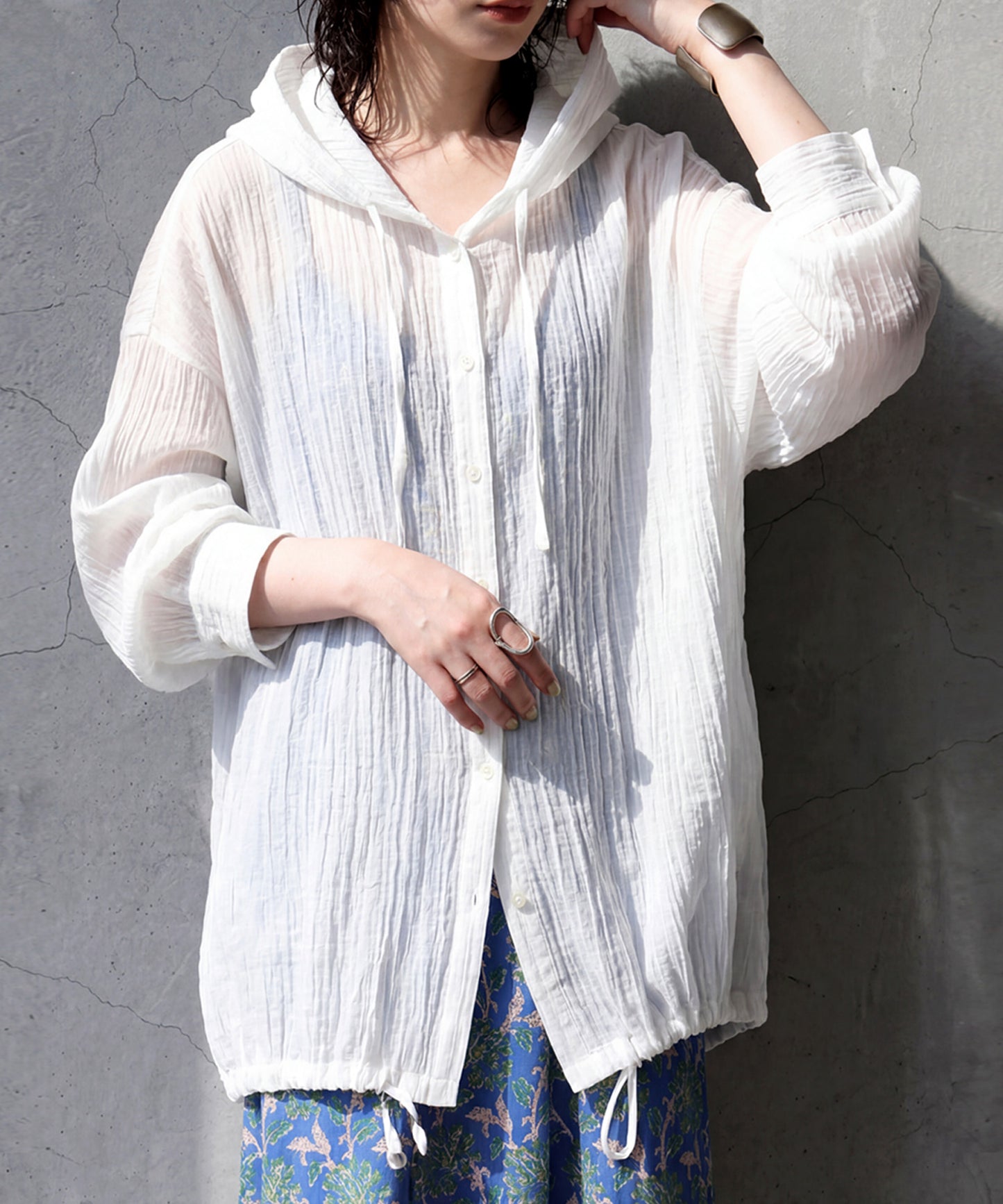 Hooded Sheer Shirt Ladies