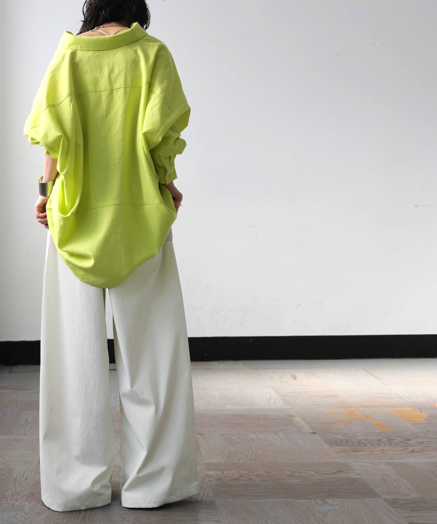 Color-Coordinated Stitching Wide Pants Ladies