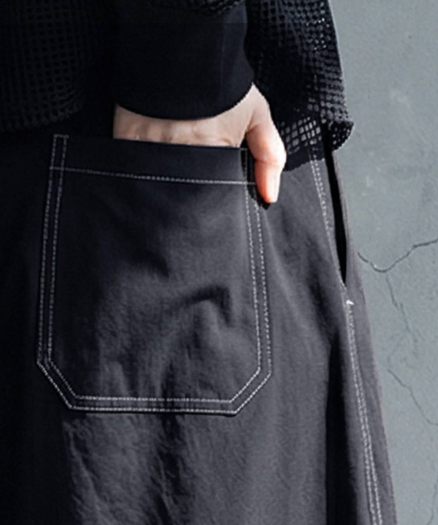 Color-Coordinated Stitching Wide Pants Ladies
