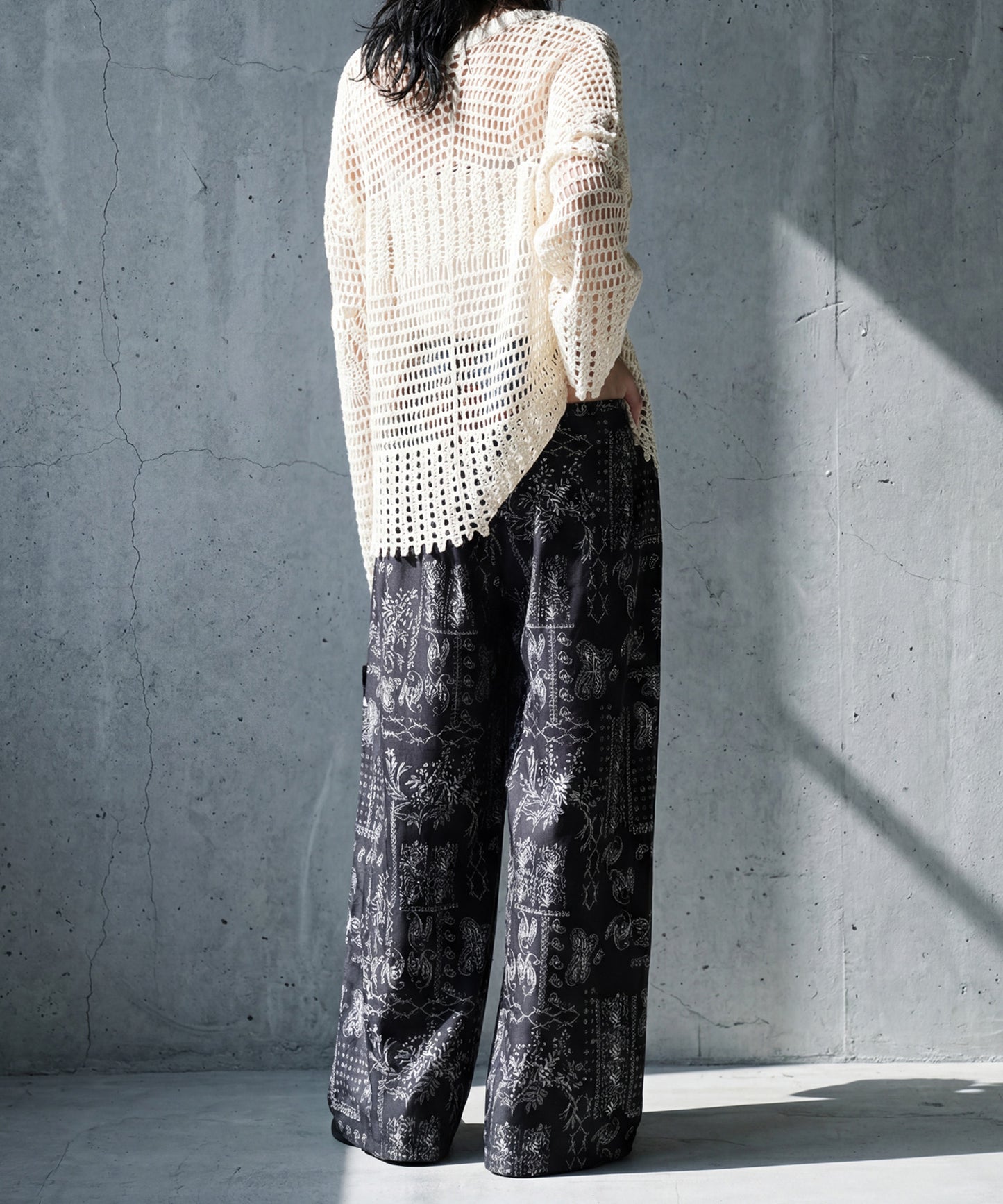 Paisley Print Long Wide-Leg Pants Ladies