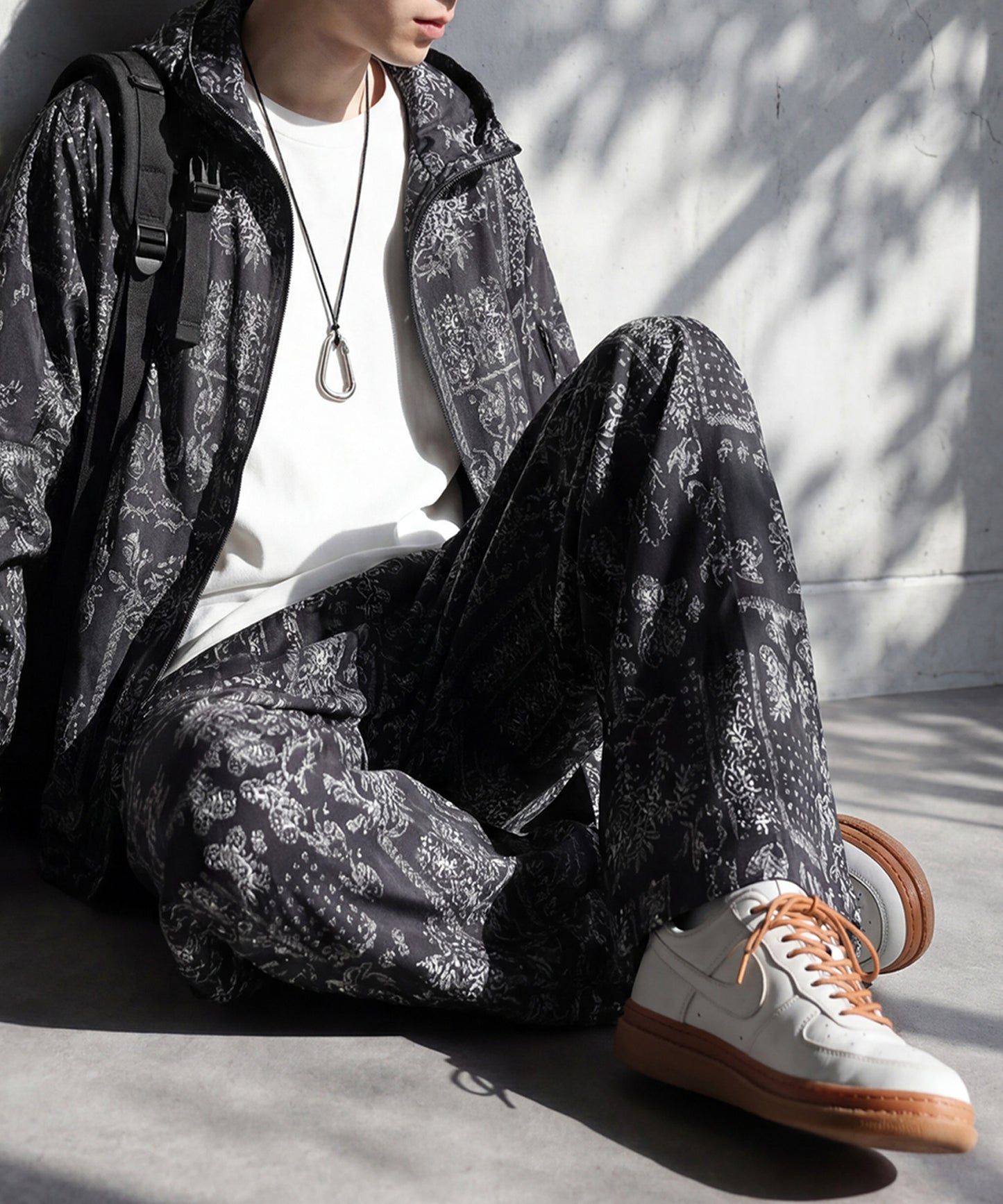 Paisley Print Long Wide-Leg Pants Men’s