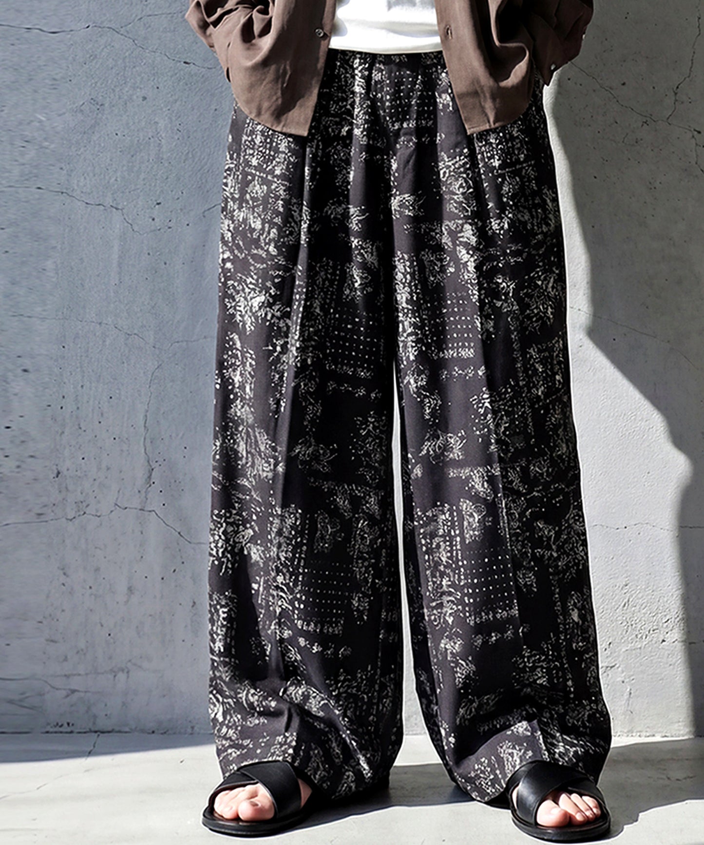 Paisley Print Long Wide-Leg Pants Men’s