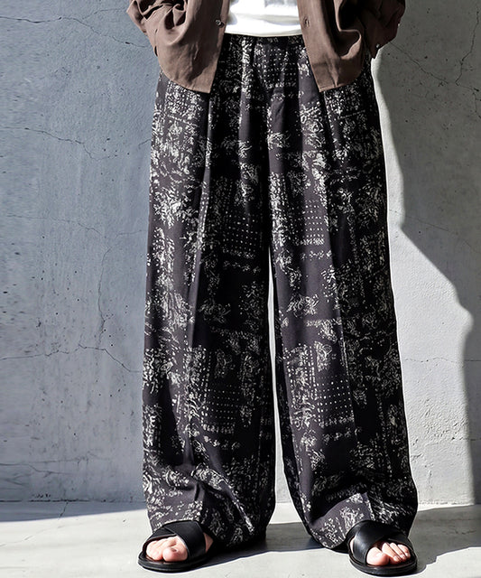 Paisley Print Long Wide-Leg Pants Men’s