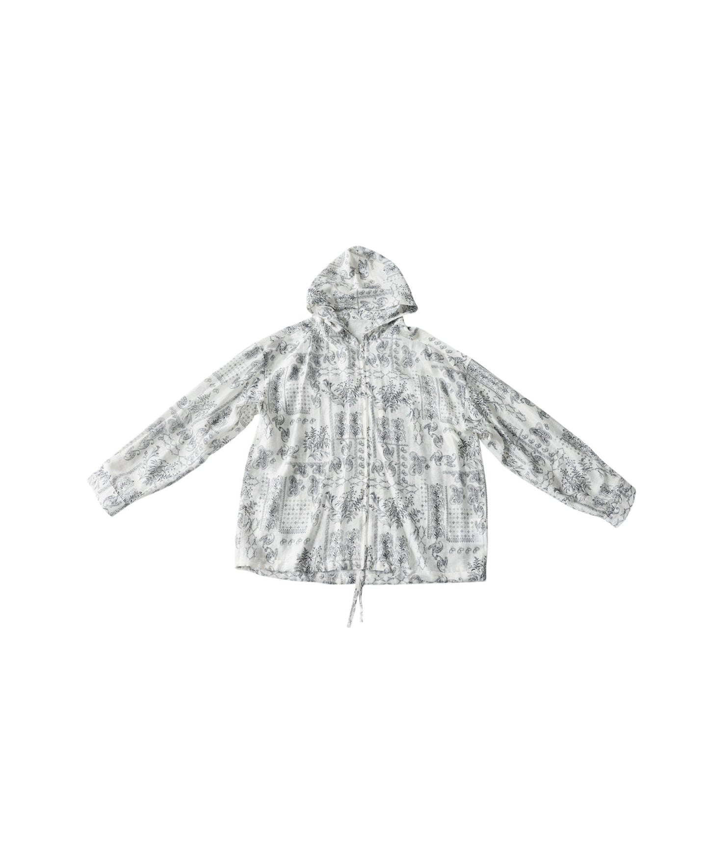 Paisley-Patterned Sheer All-Over Print Hoodie Ladies
