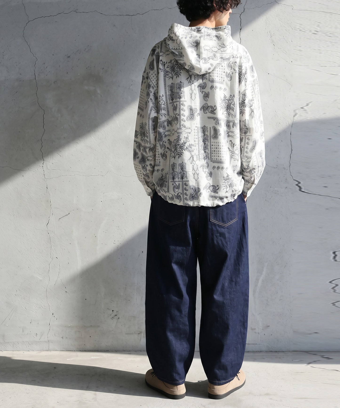 Paisley-Patterned Sheer All-Over Print Hoodie Men’s