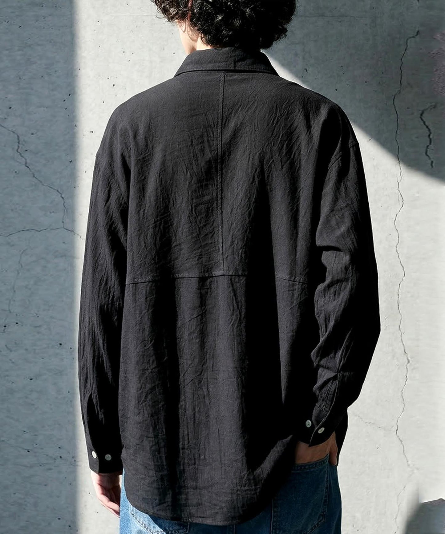 Linen Blend Pleated Shirt Men’s