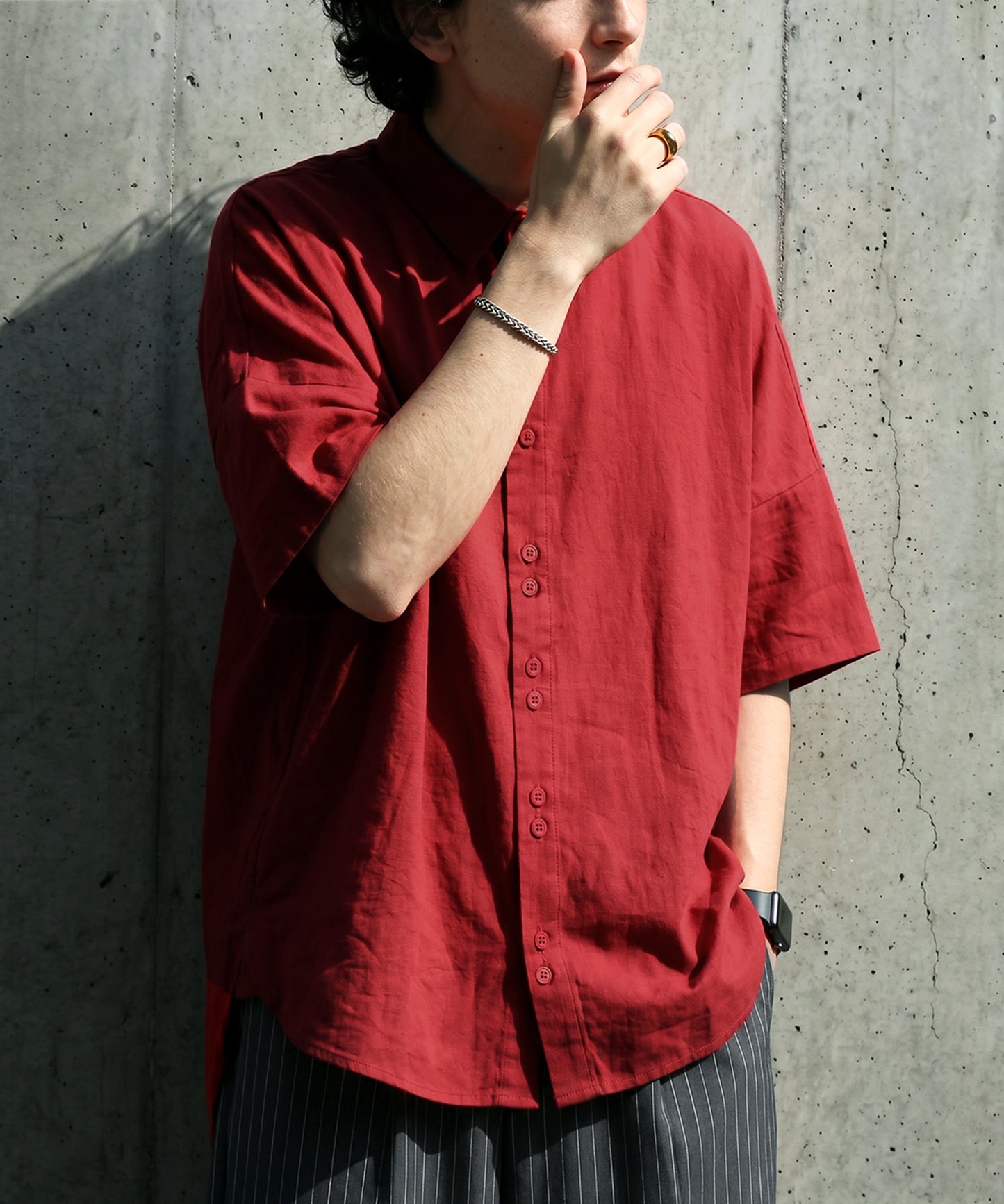 Dolman Shirt With A Difference In Length Between Front And Back Men’s