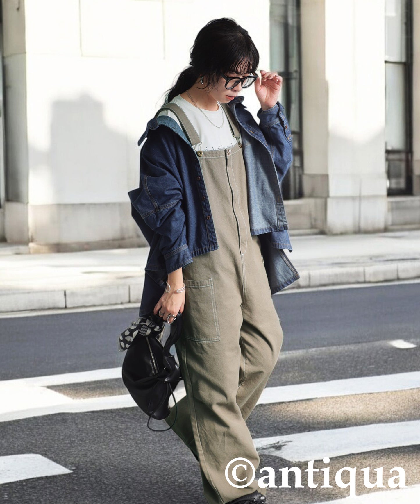 Stitched Denim Overalls Ladies