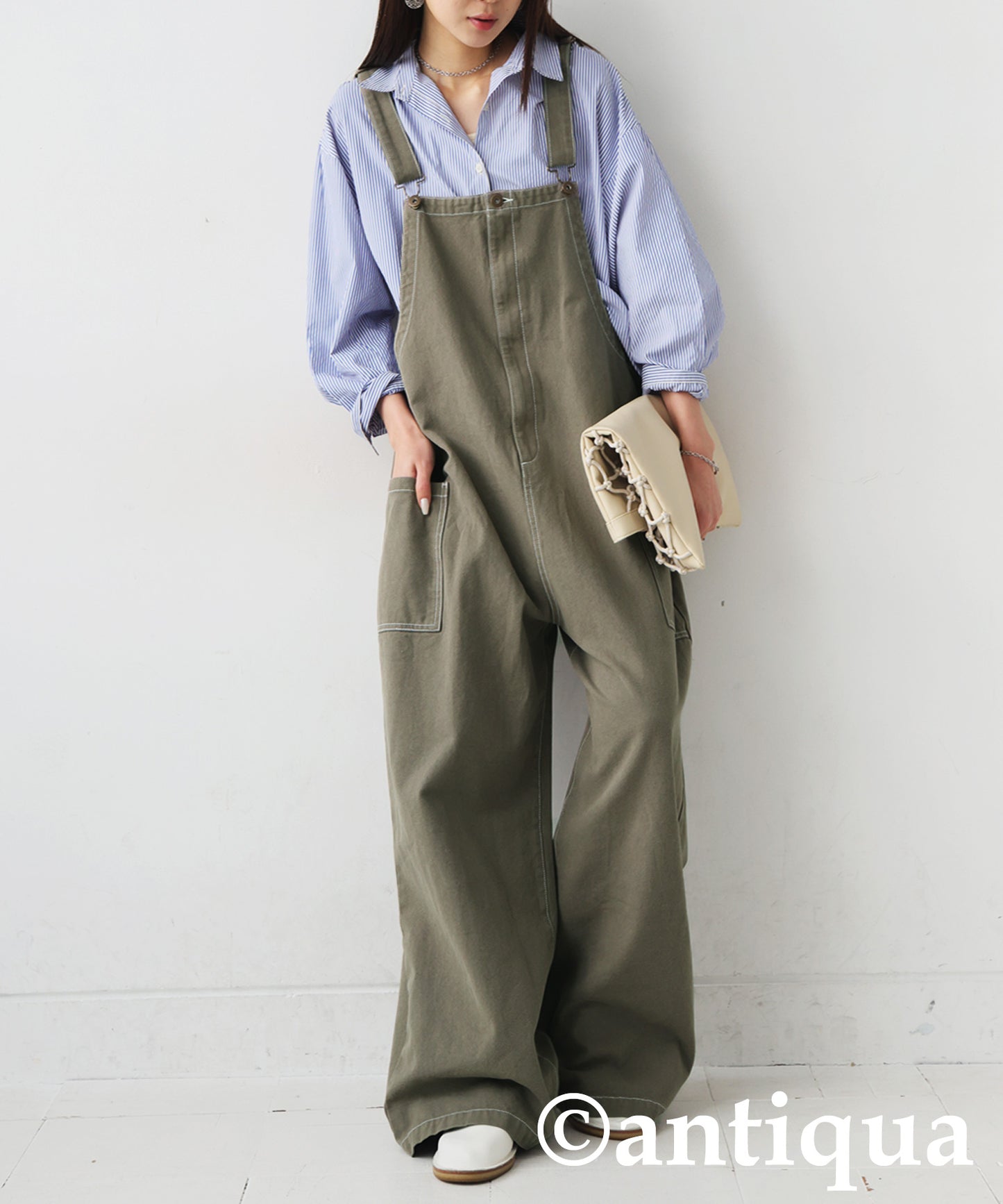 Stitched Denim Overalls Ladies