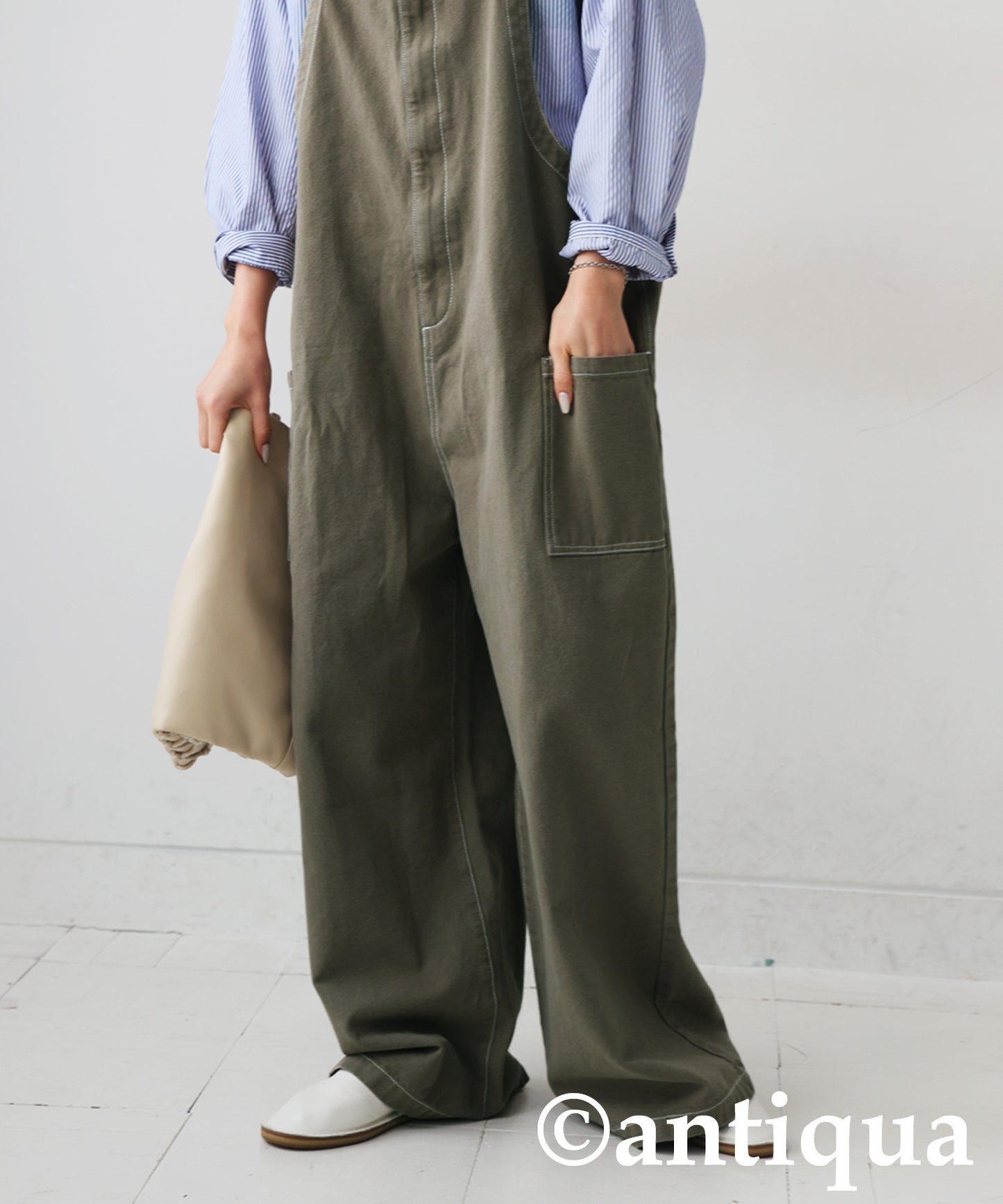 Stitched Denim Overalls Ladies