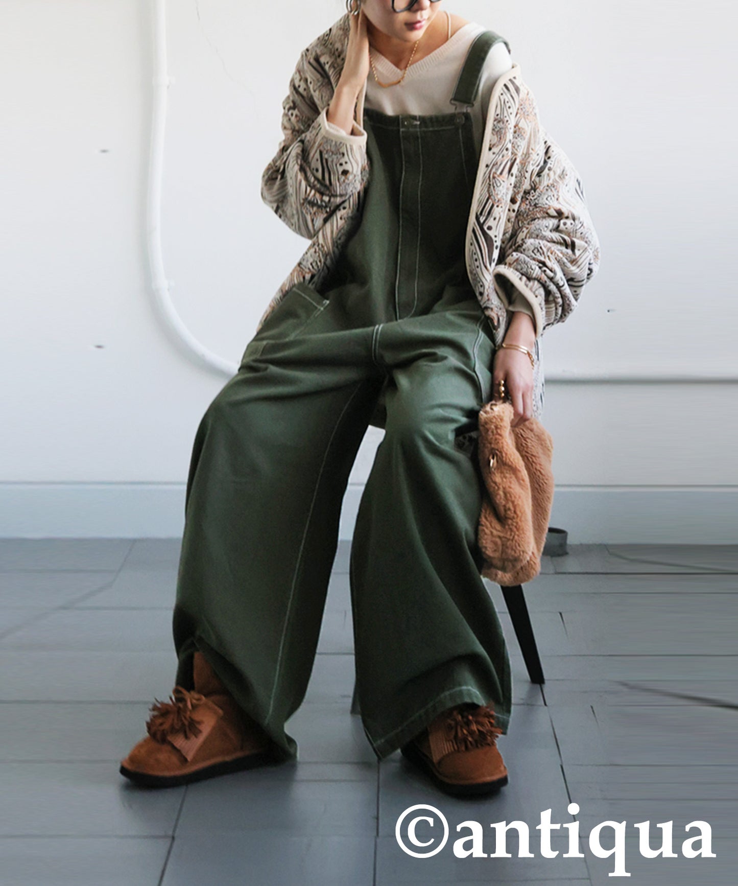 Stitched Denim Overalls Ladies