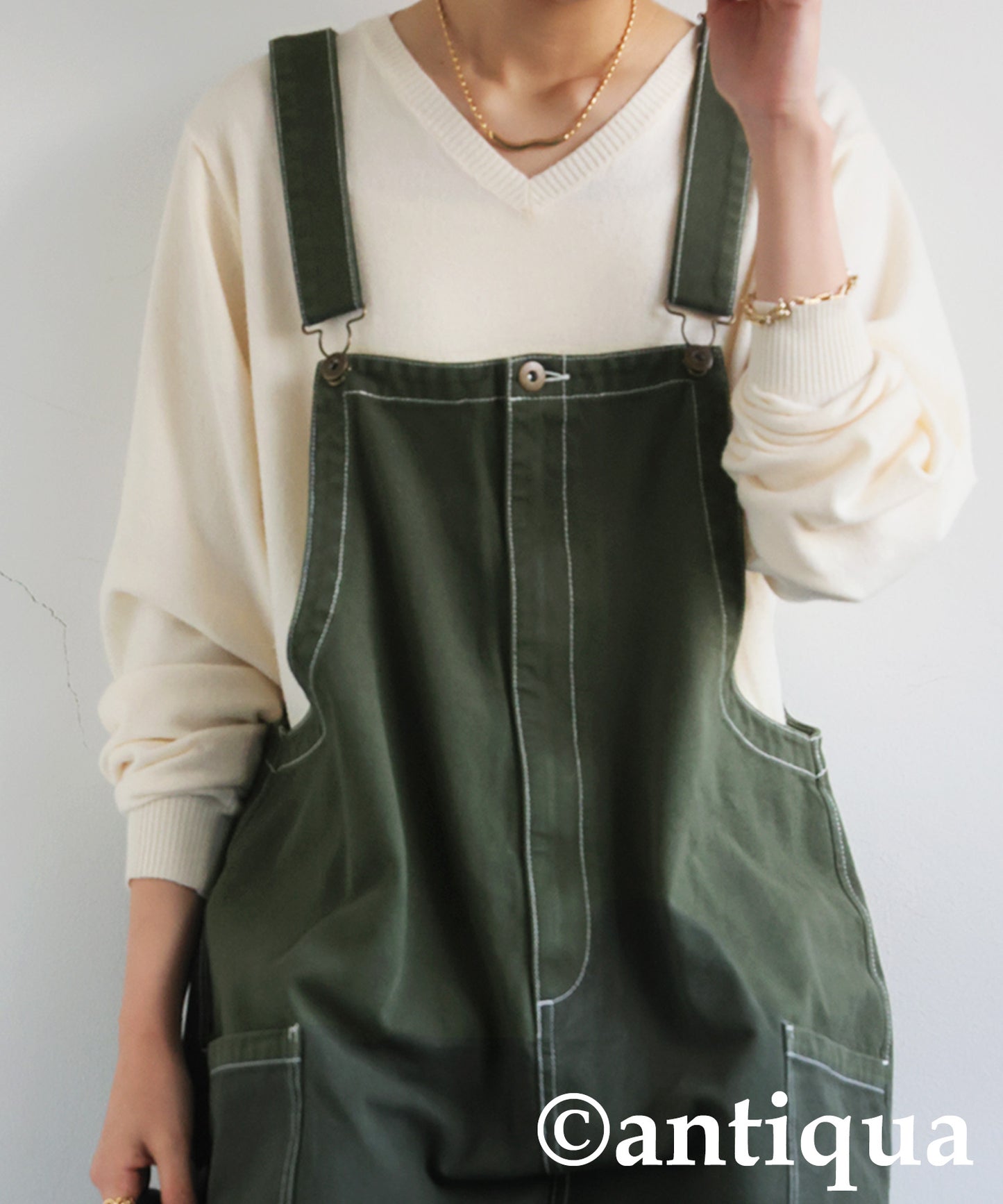 Stitched Denim Overalls Ladies