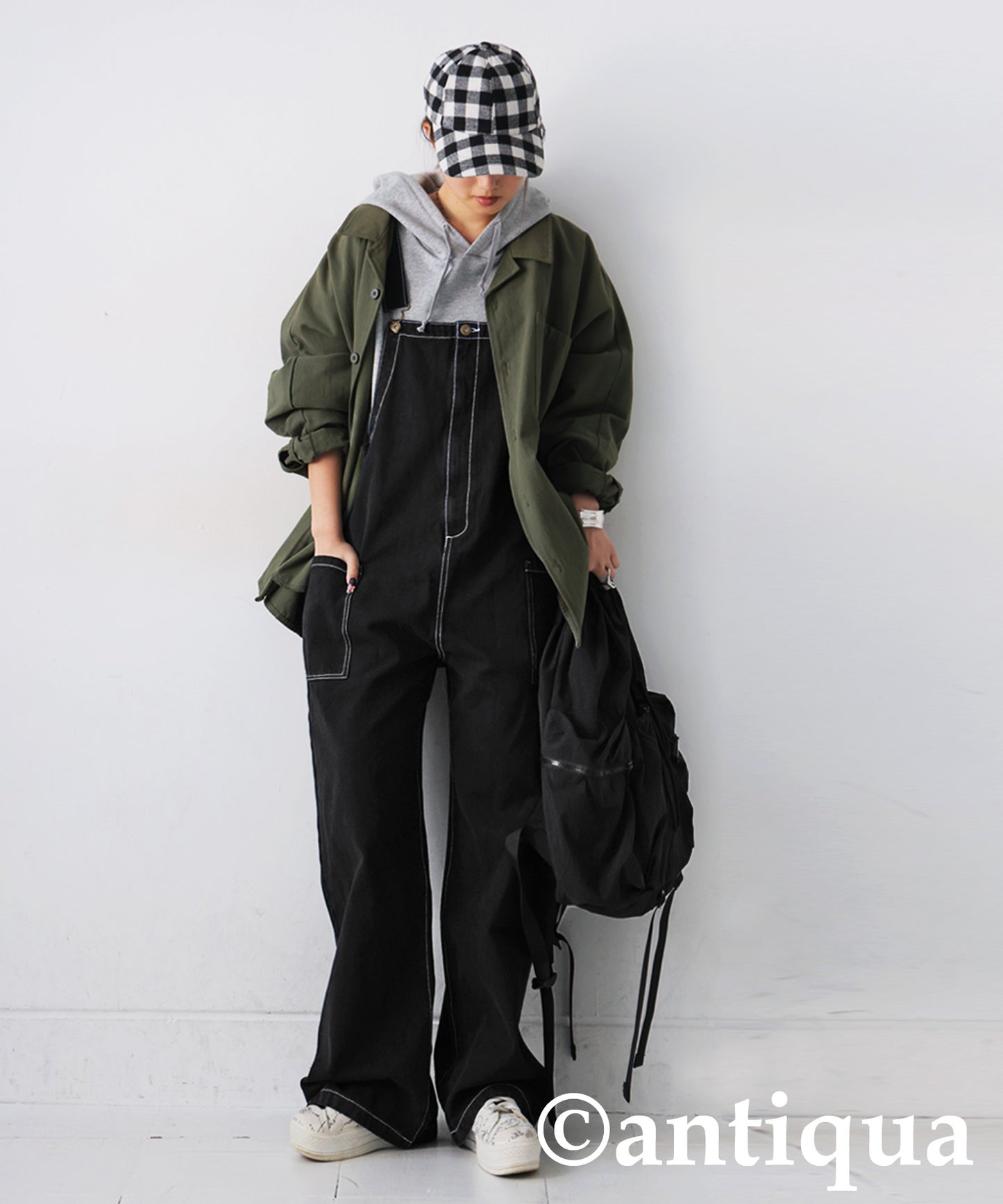 Stitched Denim Overalls Ladies