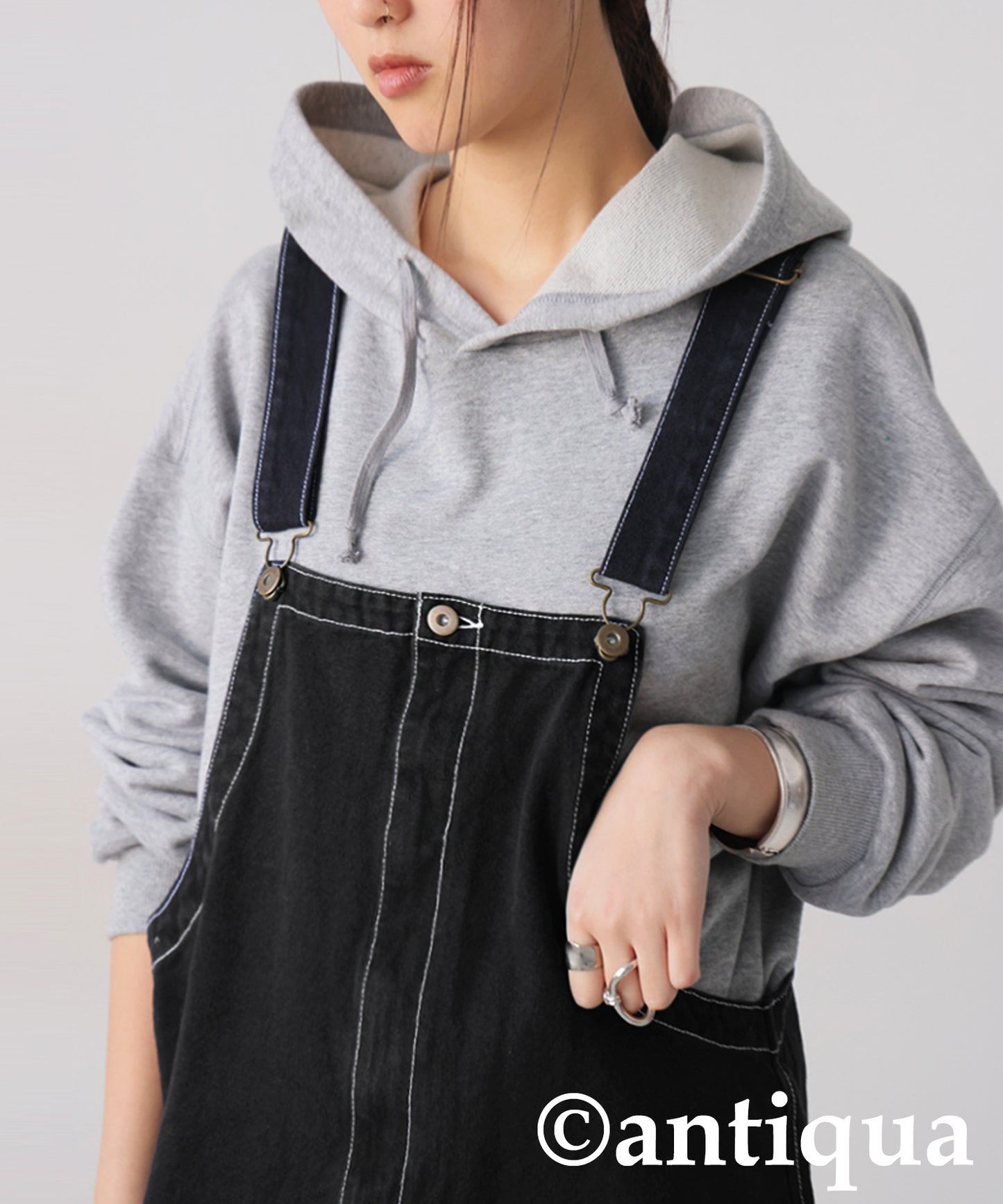 Stitched Denim Overalls Ladies