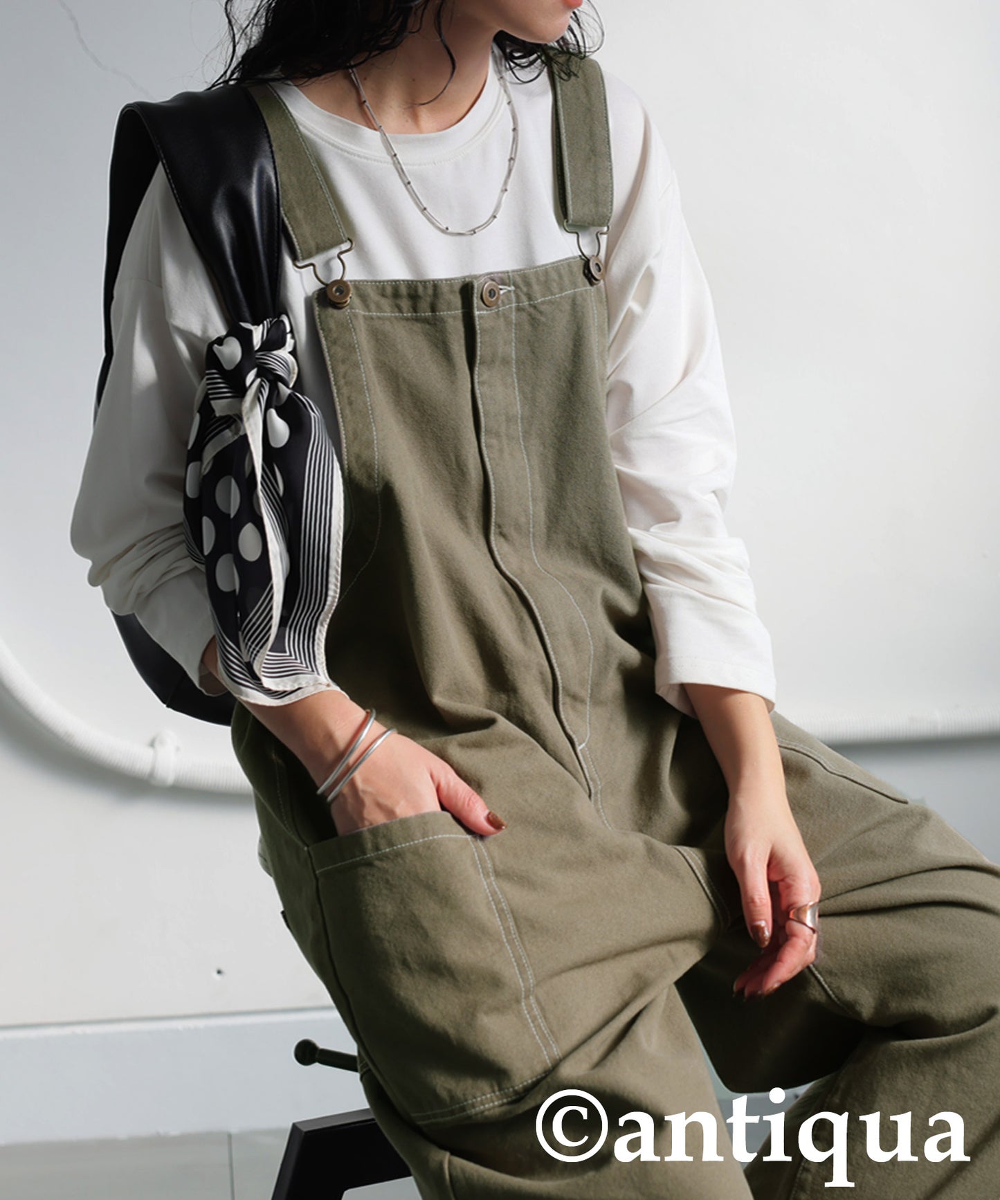 Stitched Denim Overalls Ladies