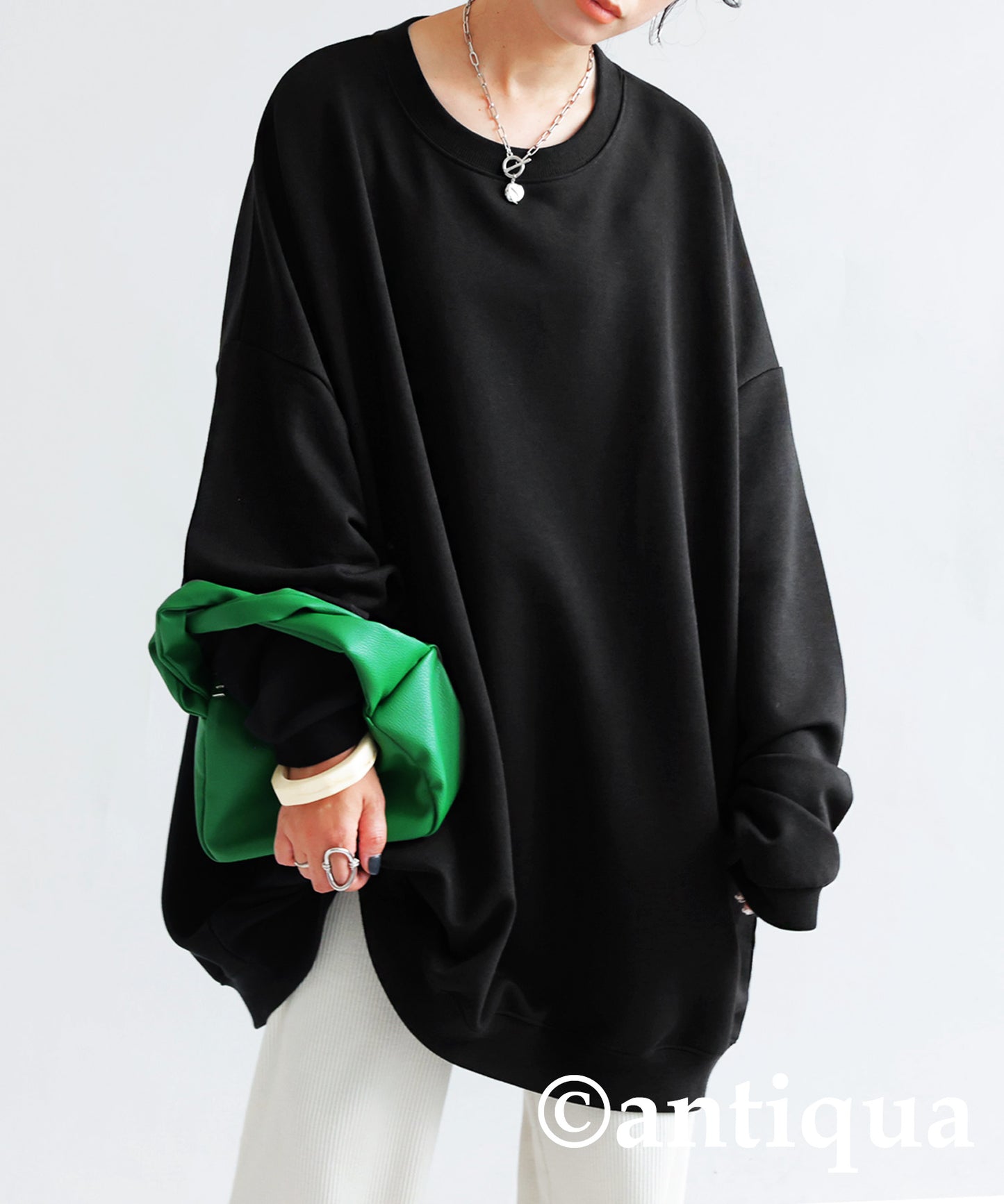 Ladies loose-fitting sweatshirt long sleeve plain