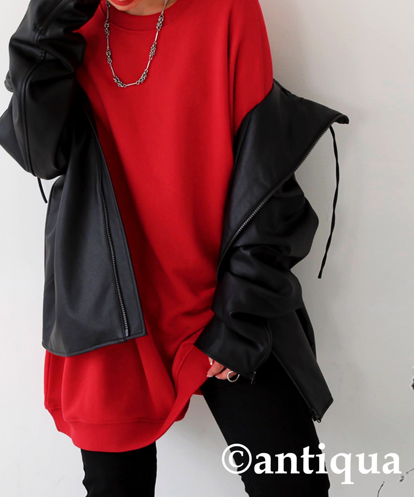 Ladies loose-fitting sweatshirt long sleeve plain