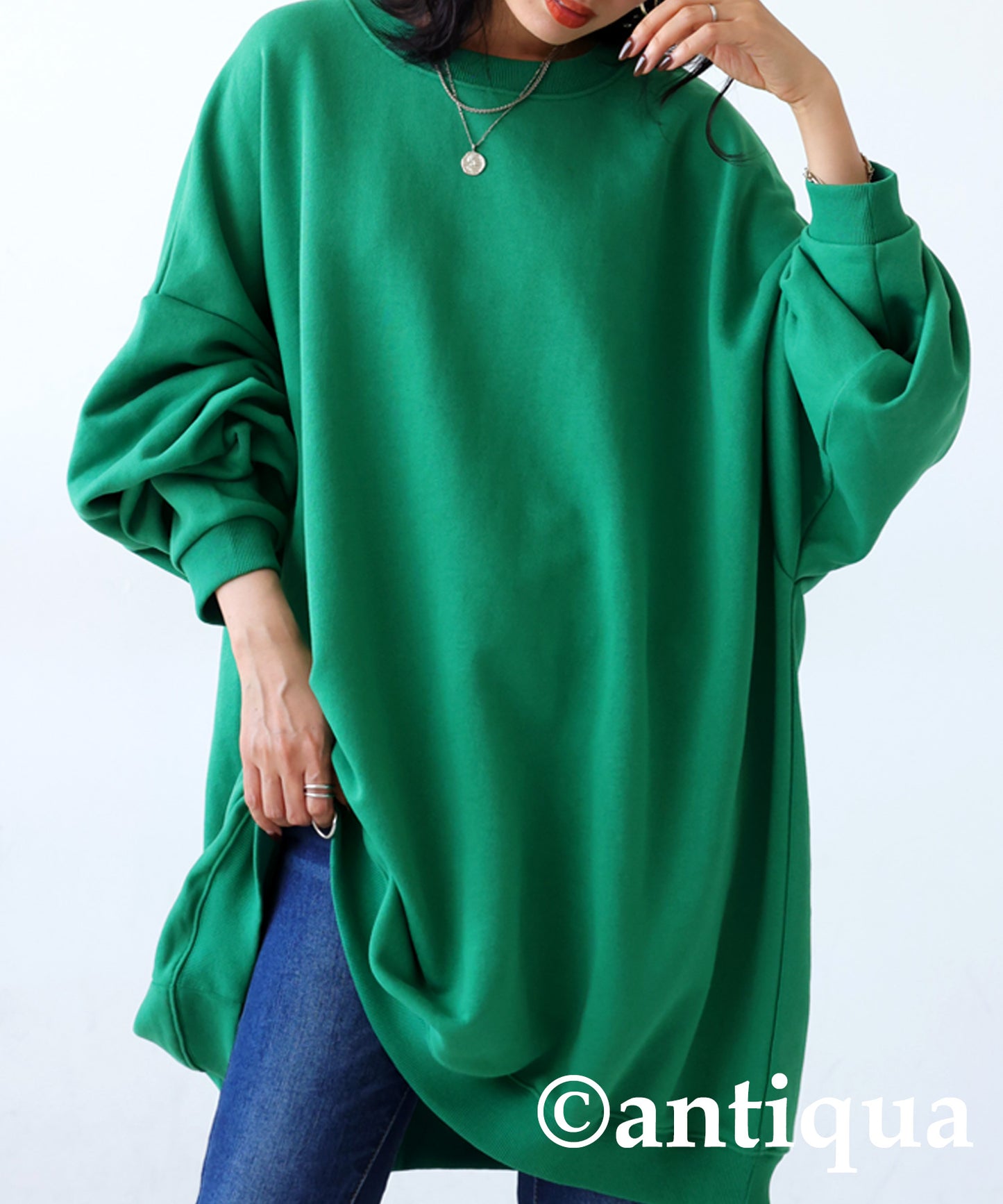 Ladies loose-fitting sweatshirt long sleeve plain