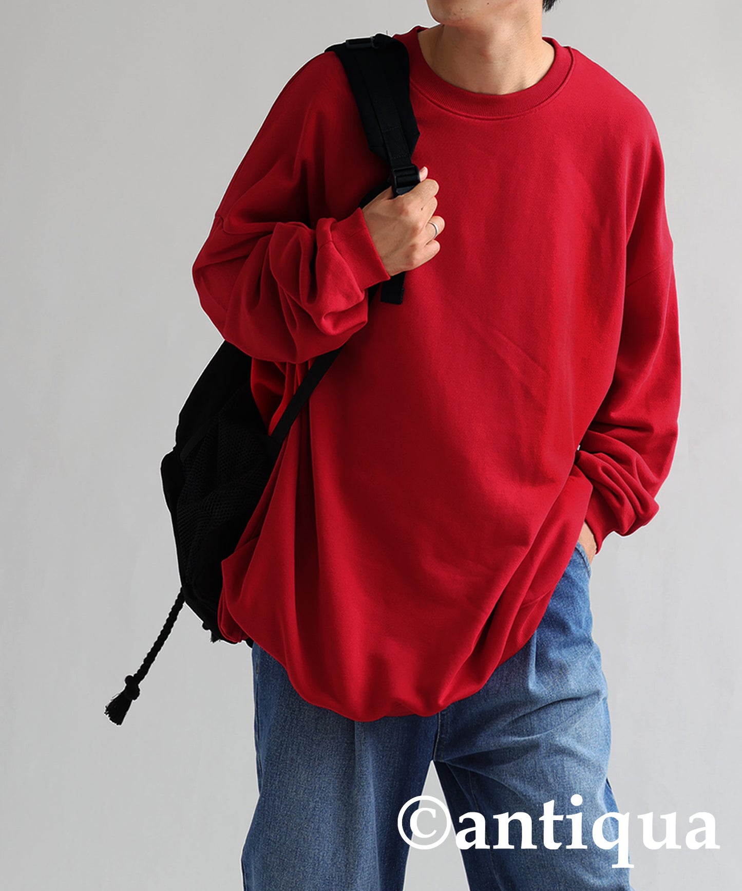 Men's loose-fitting sweatshirt long sleeve plain