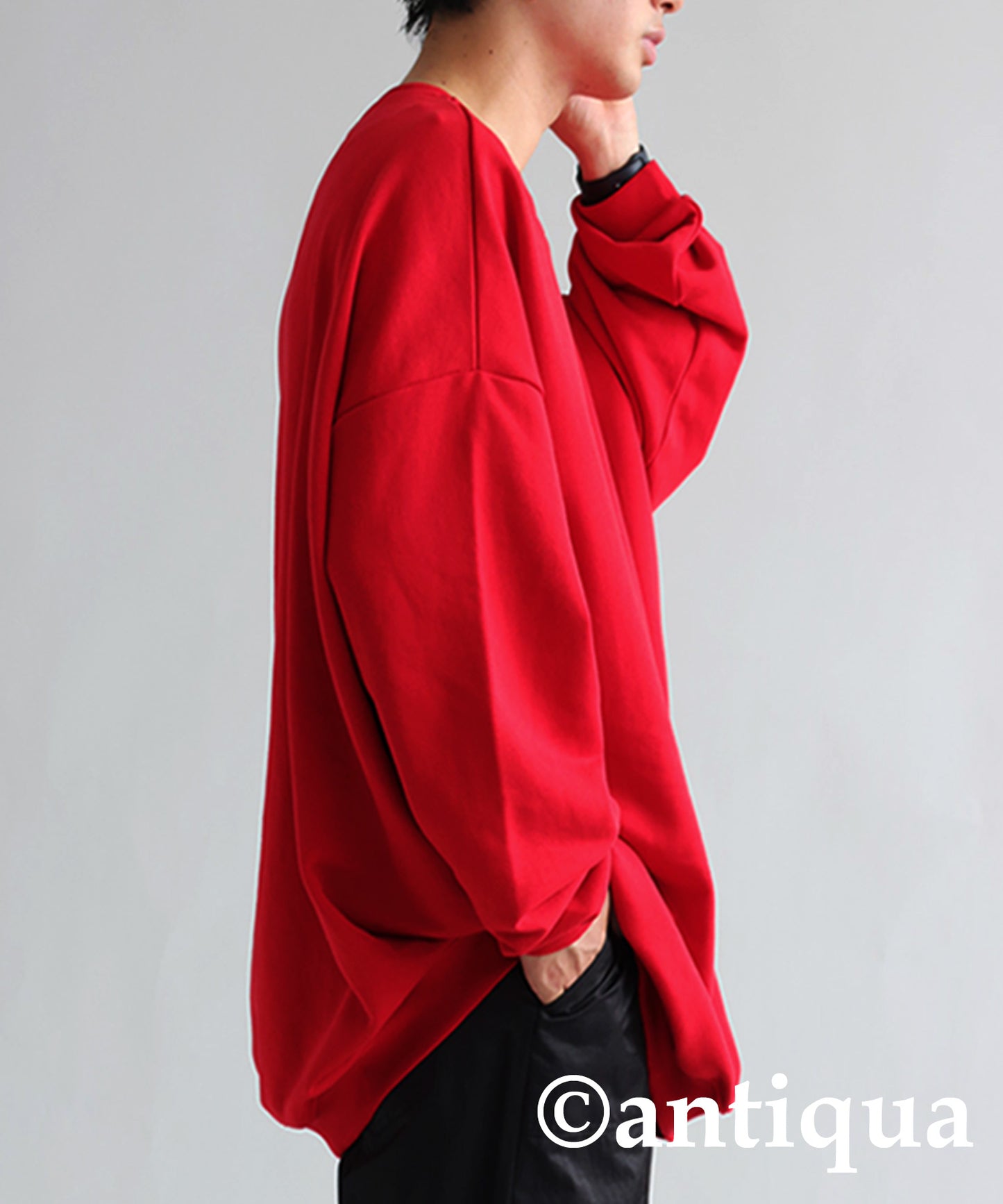 Men's loose-fitting sweatshirt long sleeve plain