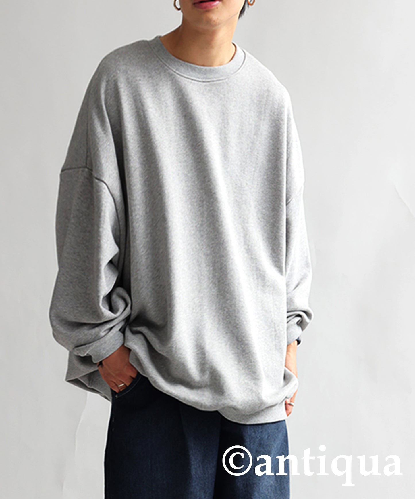 Men's loose-fitting sweatshirt long sleeve plain