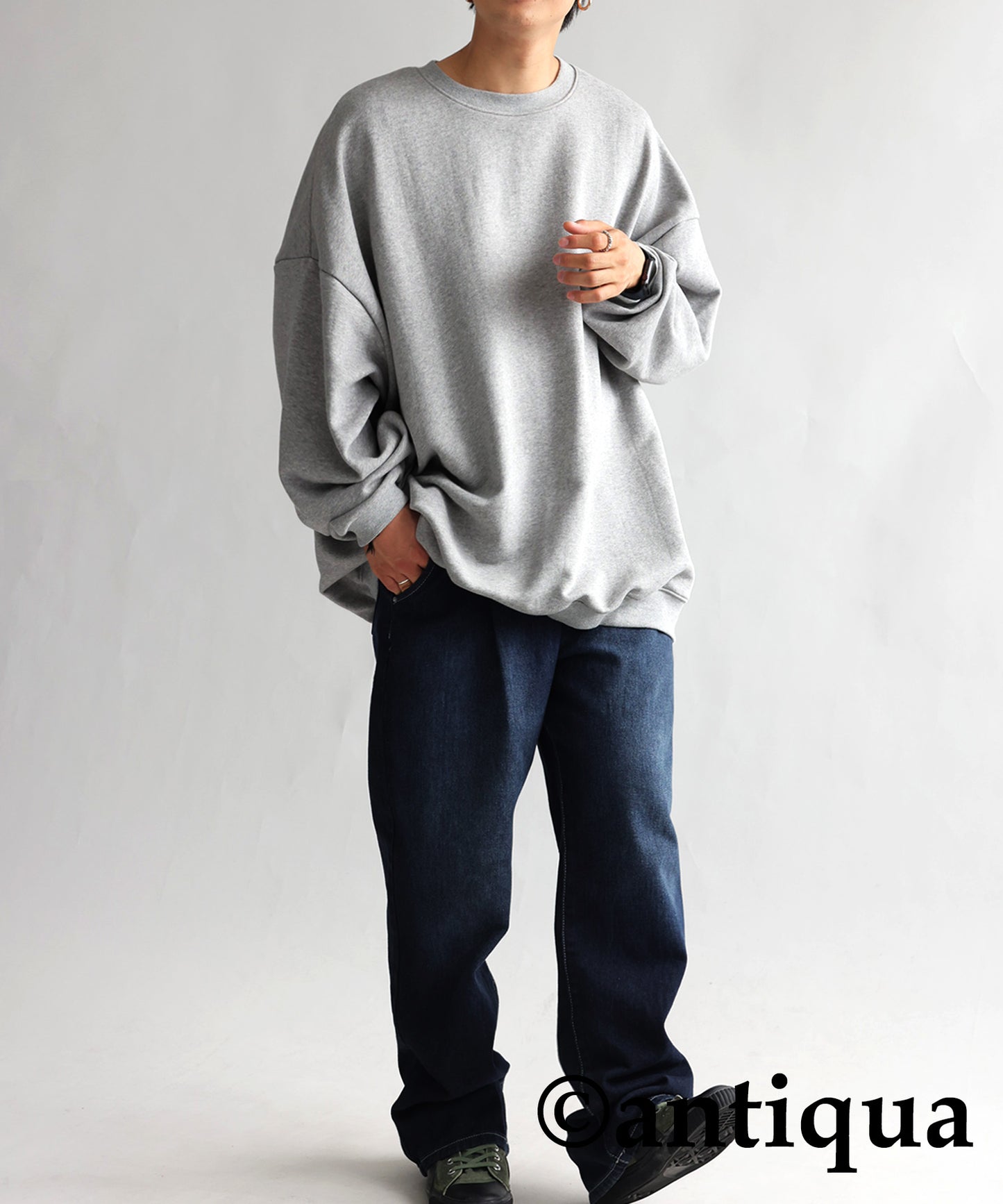 Men's loose-fitting sweatshirt long sleeve plain