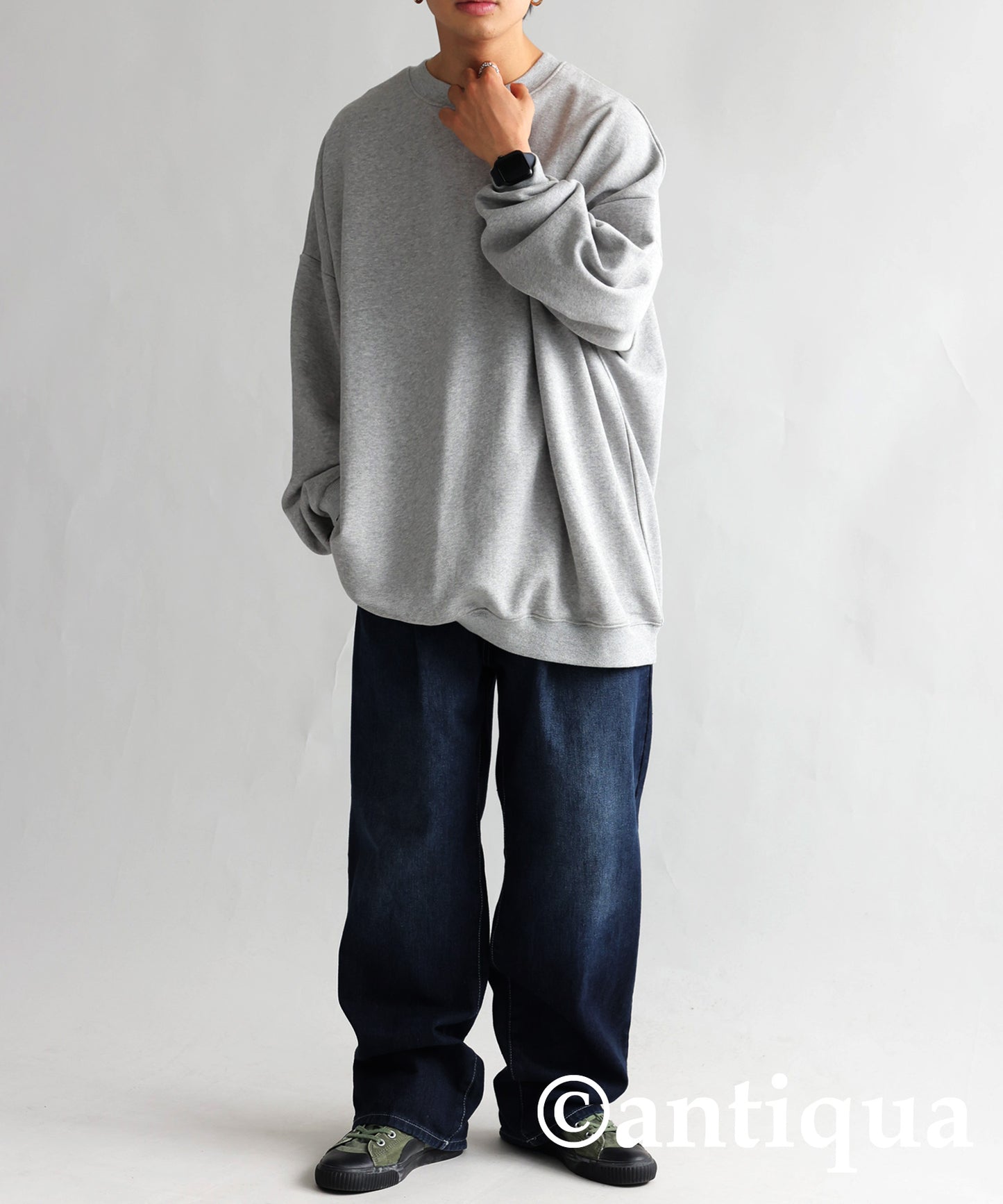 Men's loose-fitting sweatshirt long sleeve plain