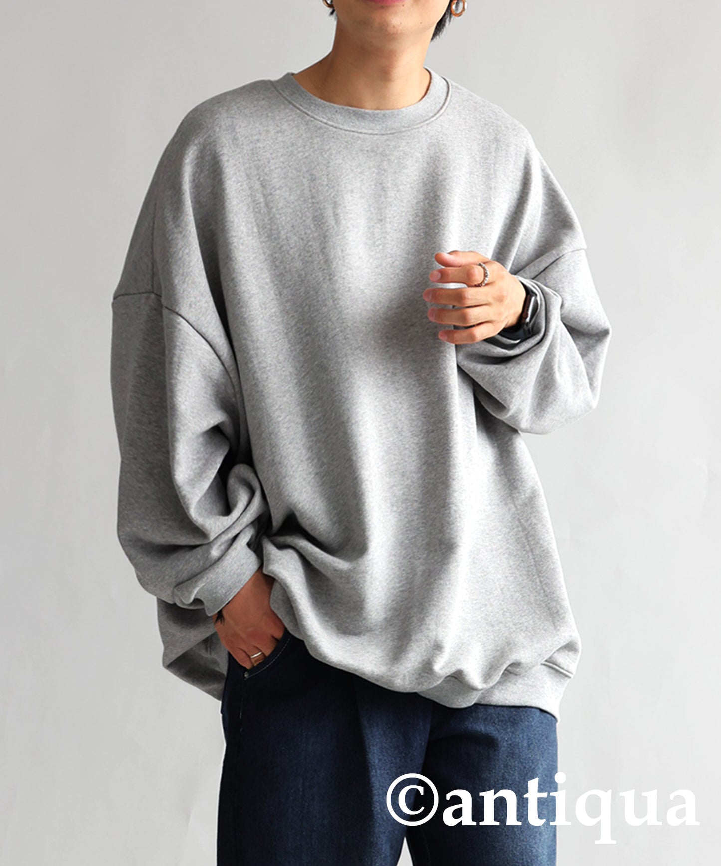 Men's loose-fitting sweatshirt long sleeve plain