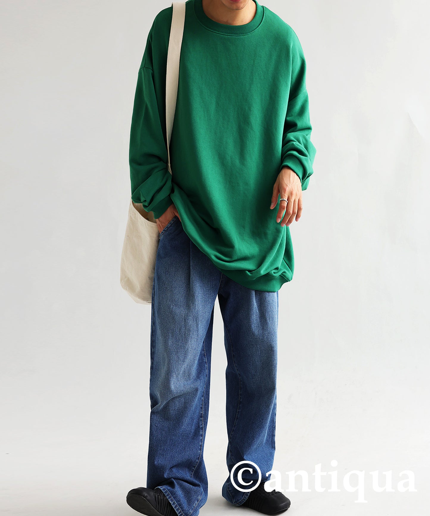 Men's loose-fitting sweatshirt long sleeve plain