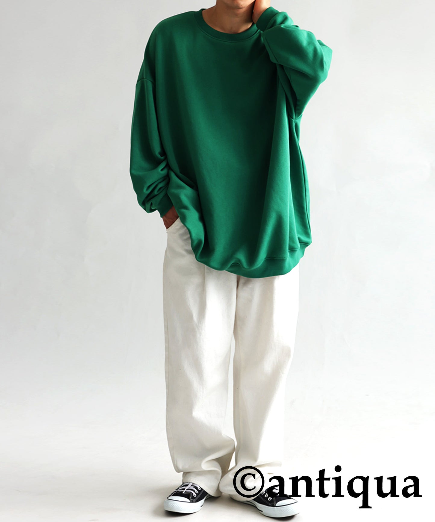 Men's loose-fitting sweatshirt long sleeve plain