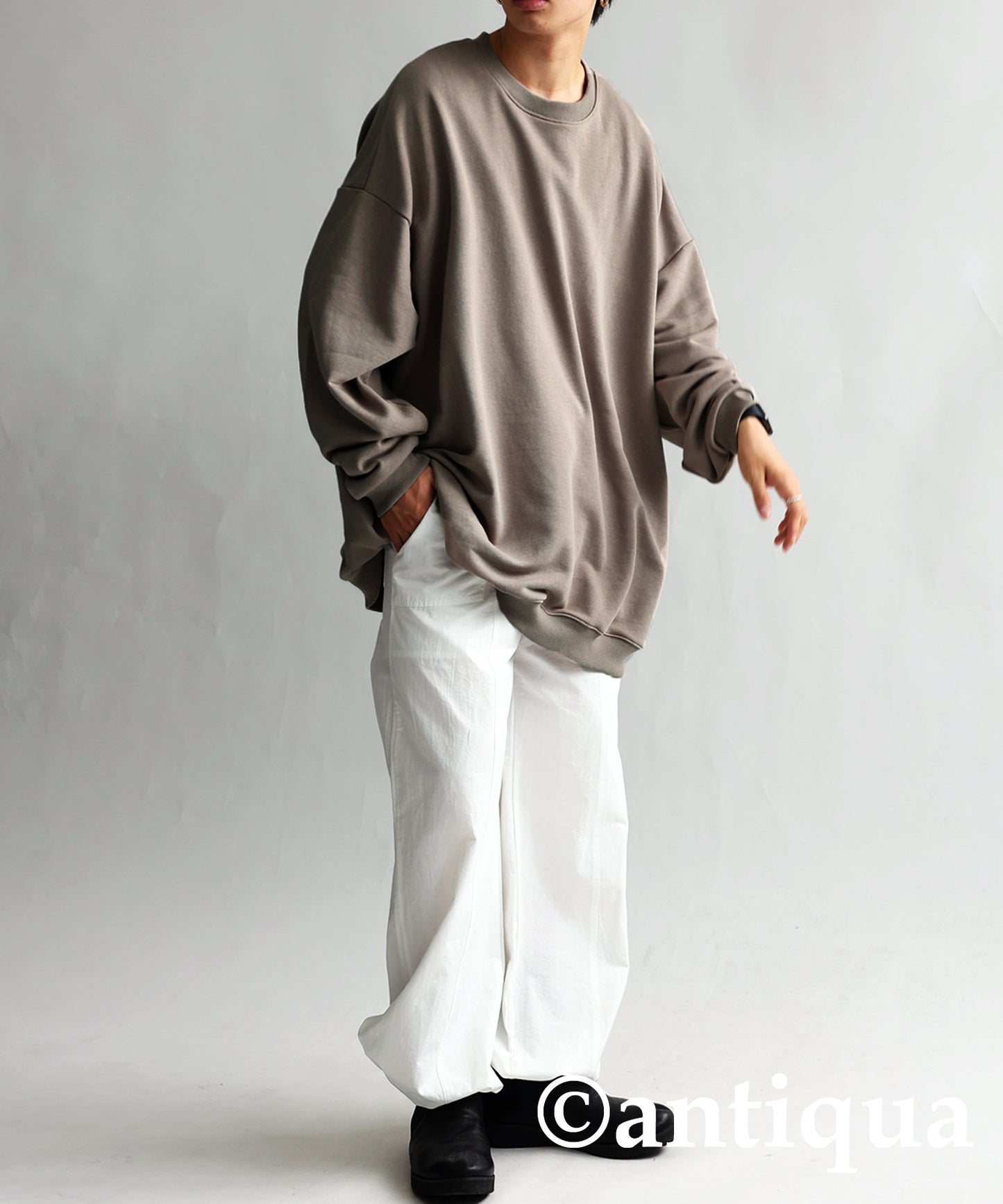 Men's loose-fitting sweatshirt long sleeve plain