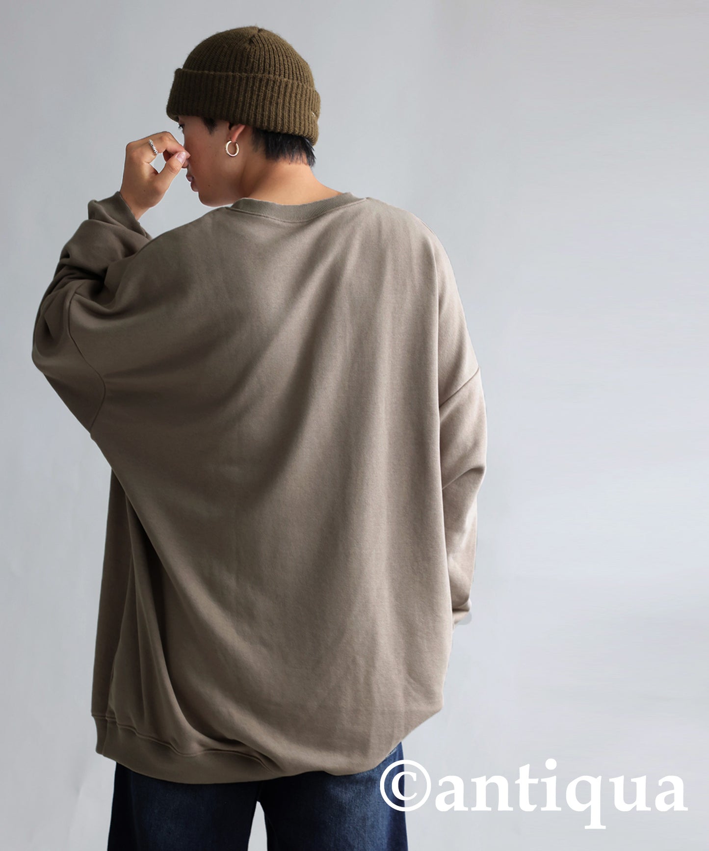 Men's loose-fitting sweatshirt long sleeve plain