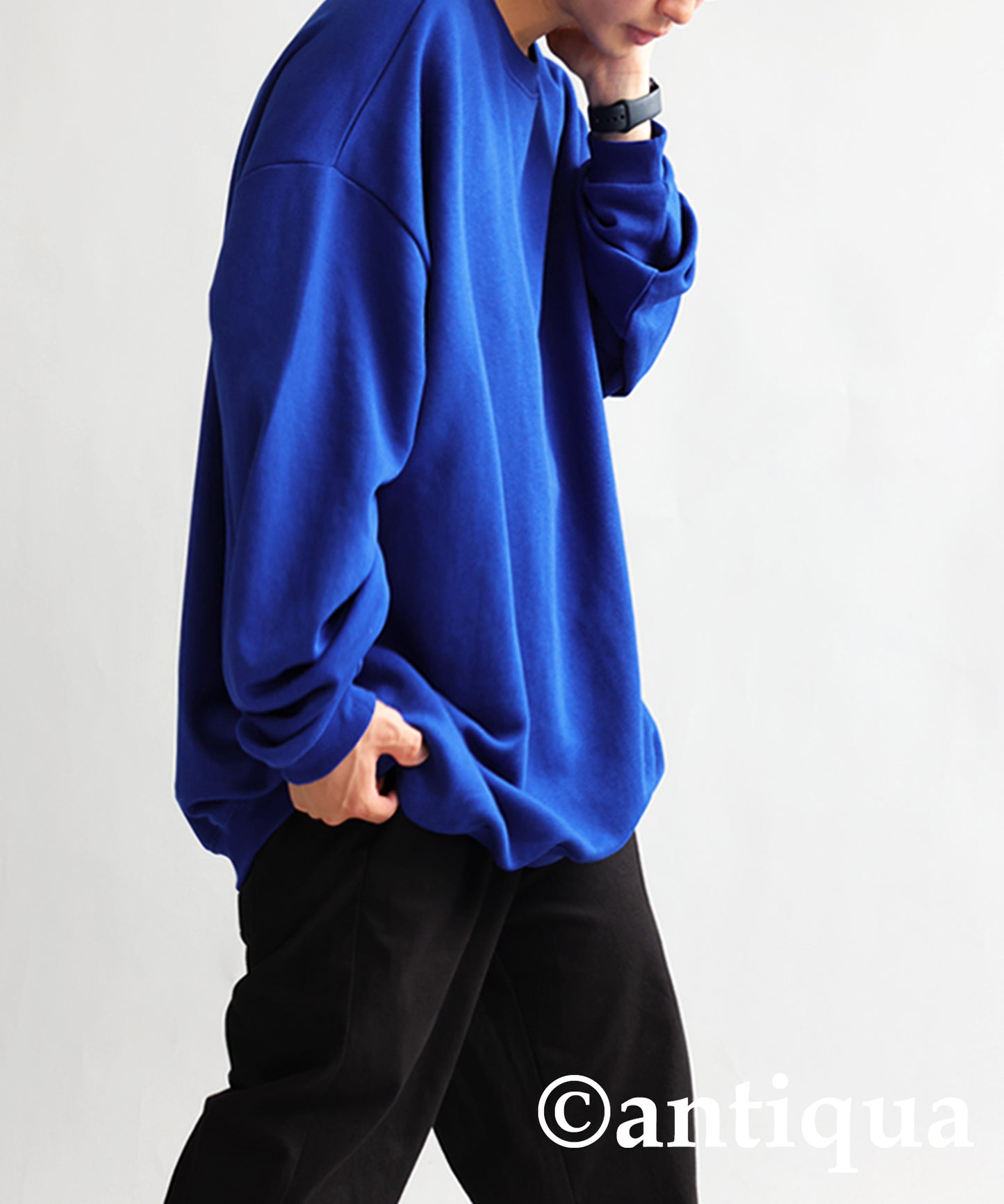 Men's loose-fitting sweatshirt long sleeve plain