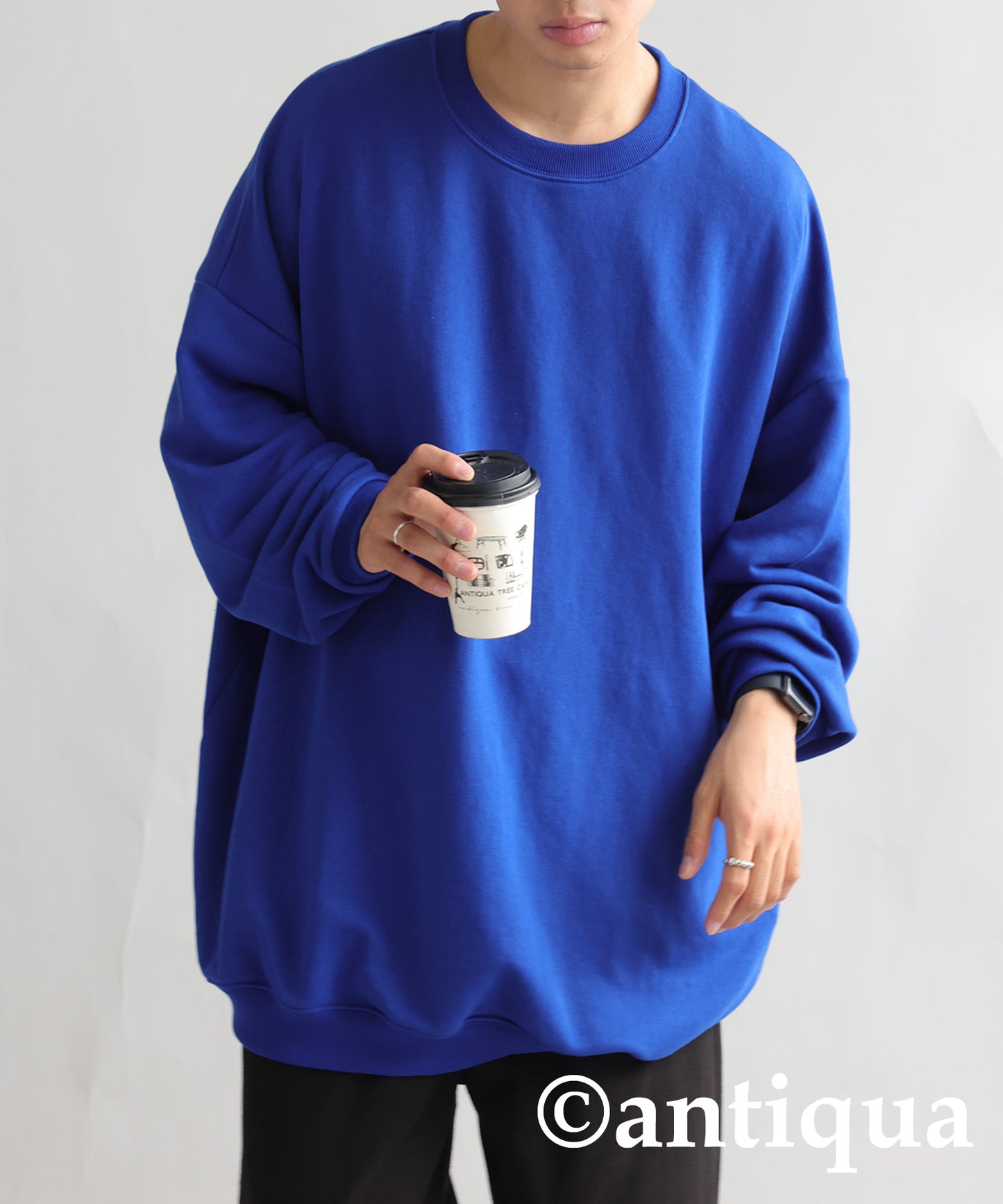 Men's loose-fitting sweatshirt long sleeve plain