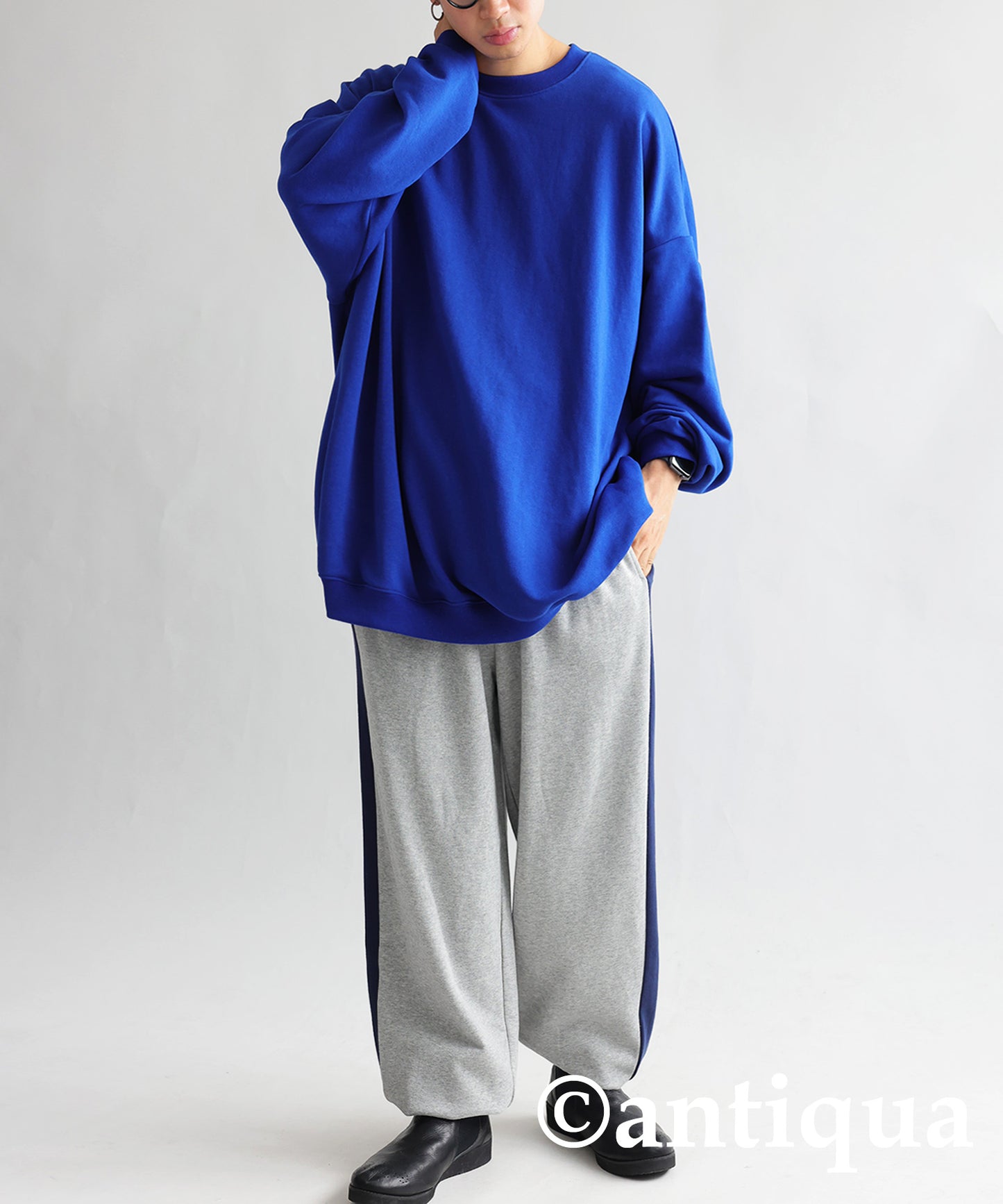 Men's loose-fitting sweatshirt long sleeve plain