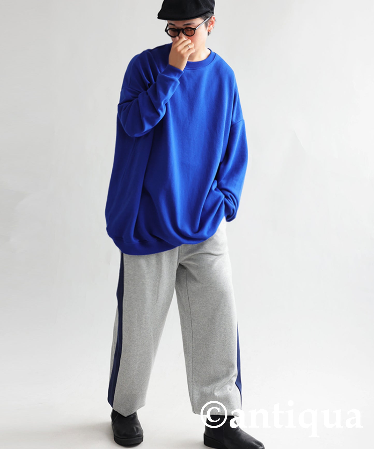 Men's loose-fitting sweatshirt long sleeve plain