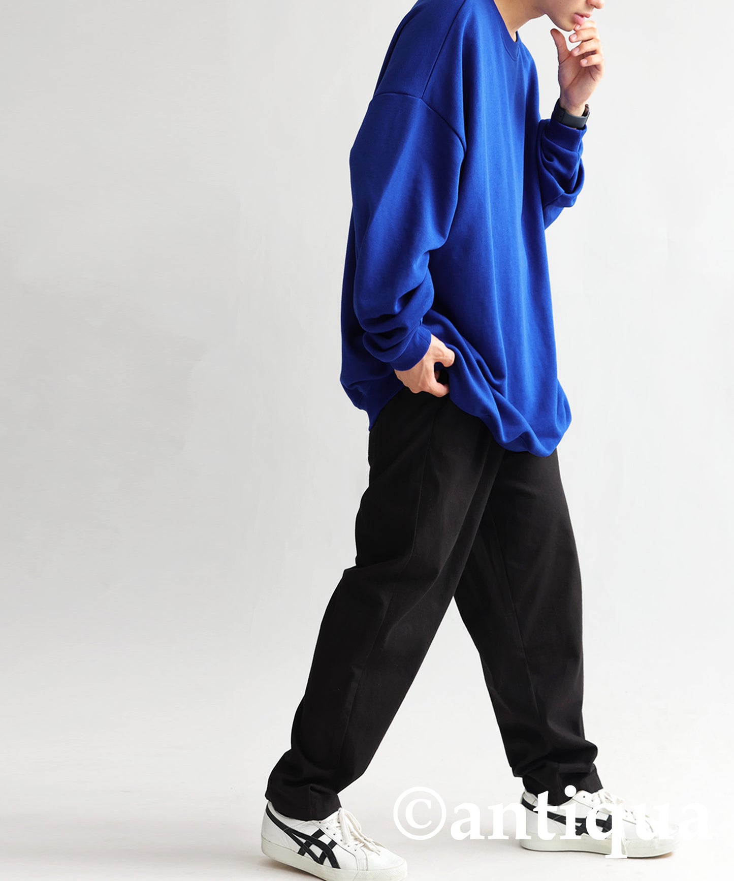 Men's loose-fitting sweatshirt long sleeve plain