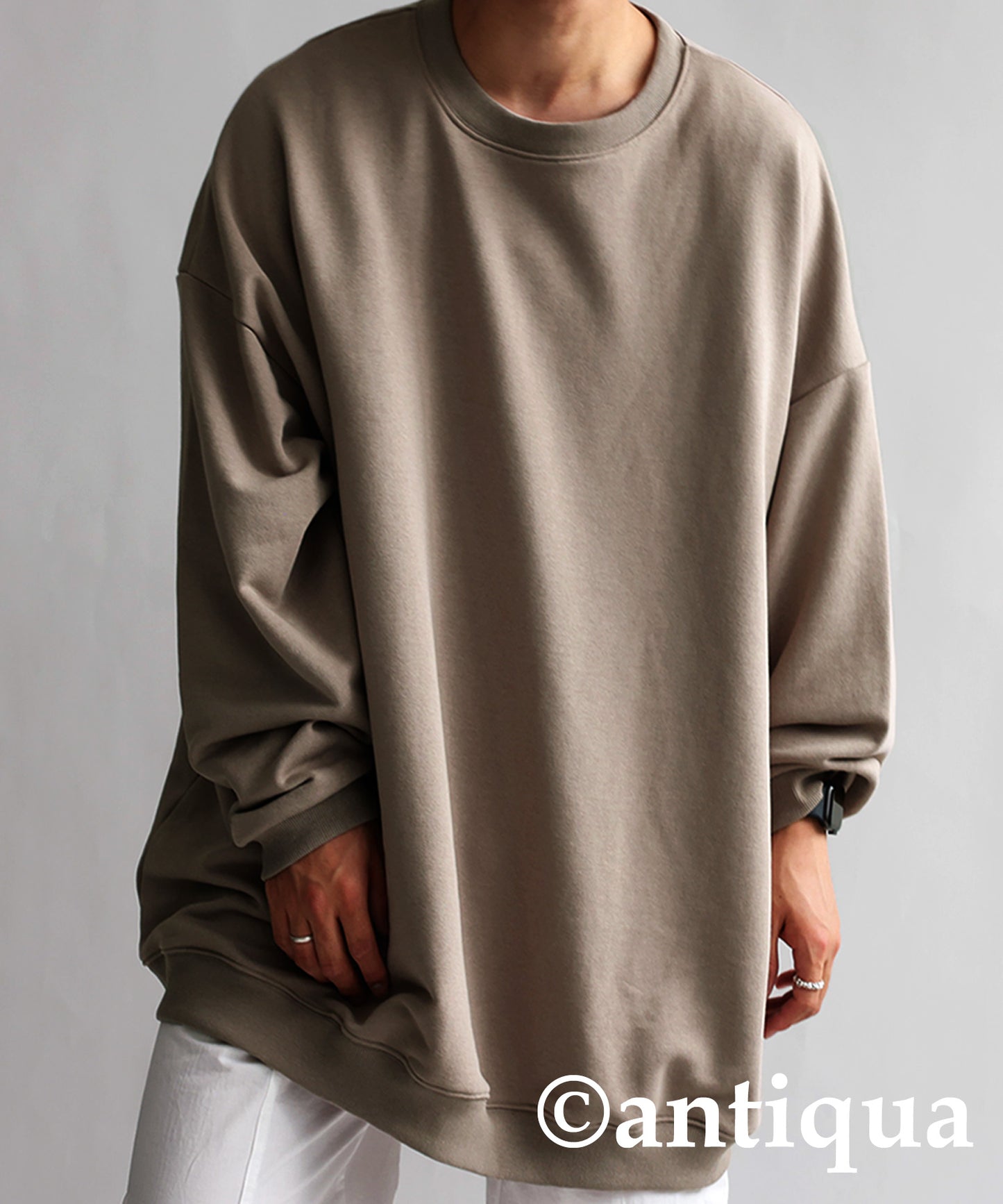 Men's loose-fitting sweatshirt long sleeve plain