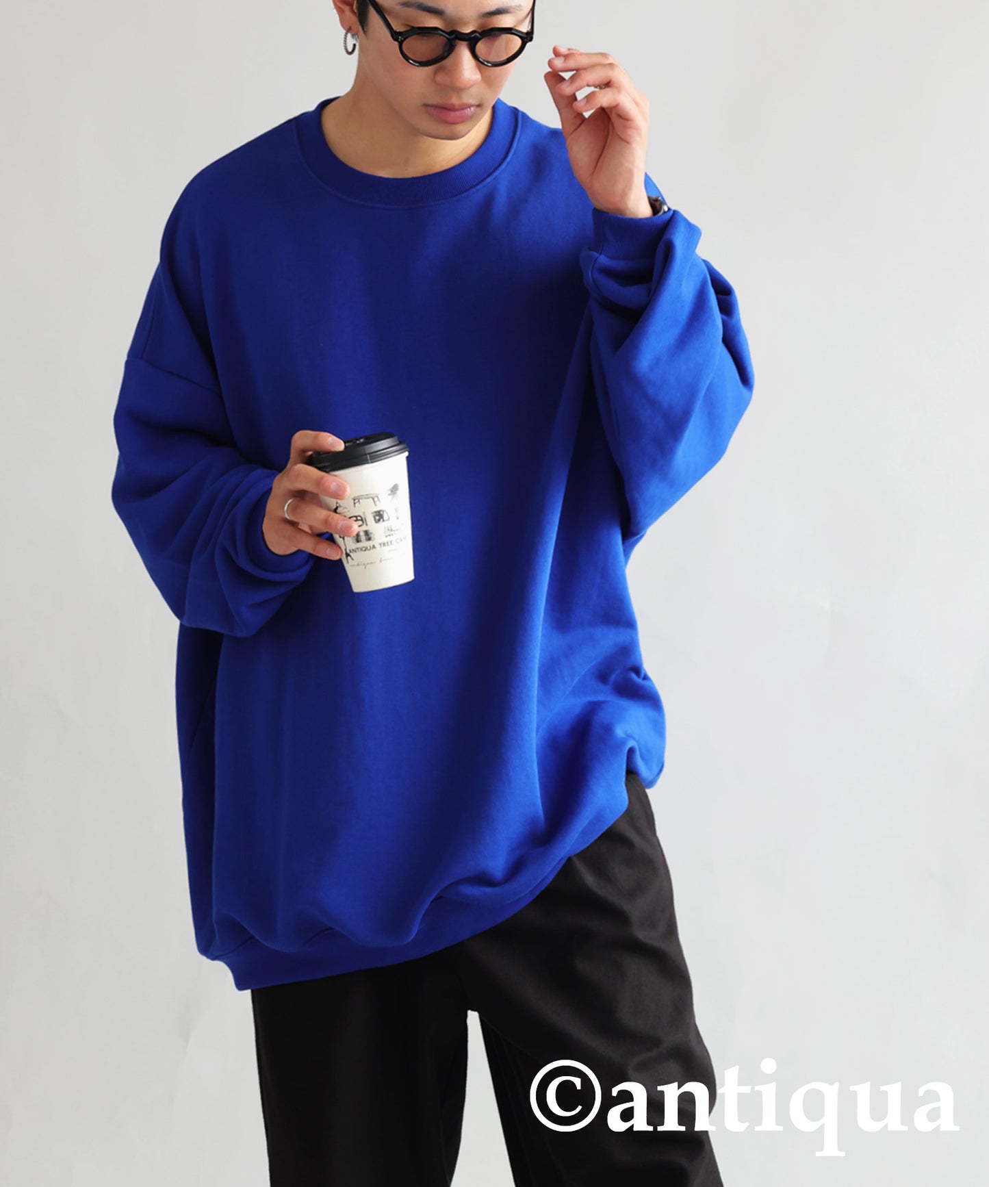 Men's loose-fitting sweatshirt long sleeve plain