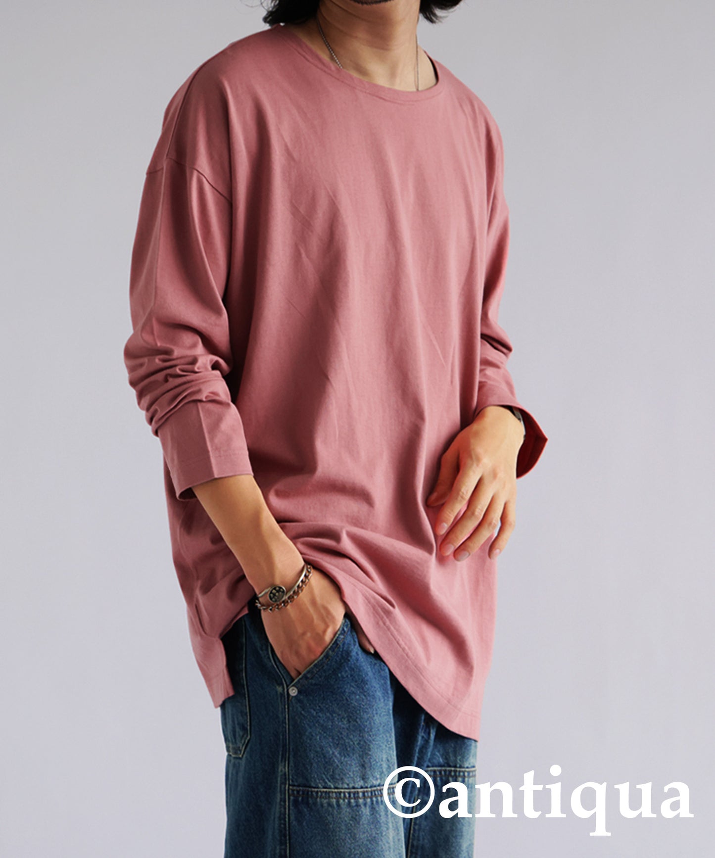 100%Cotton Basic Long T-Shirt Men’s