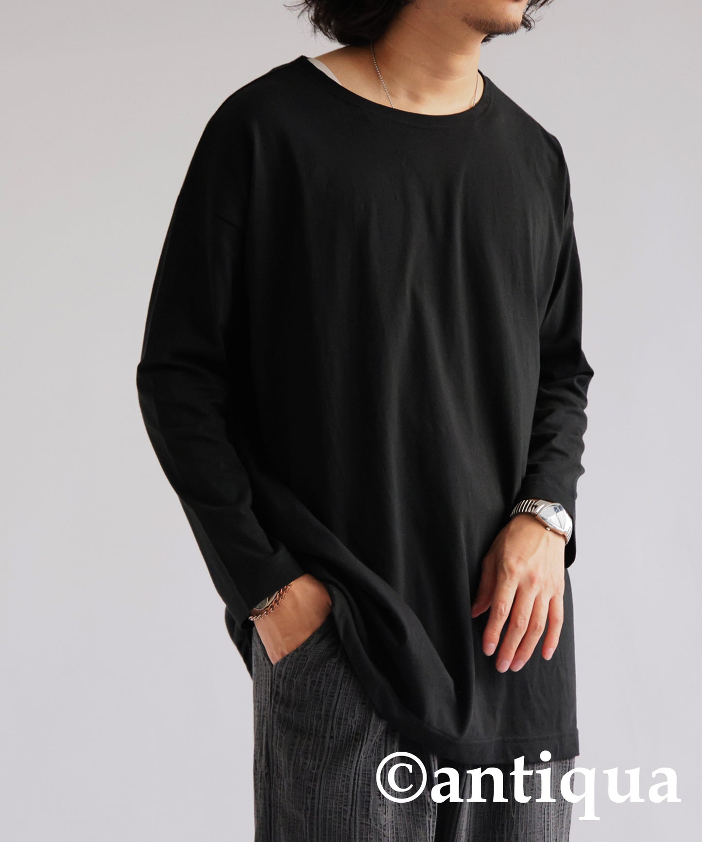 100%Cotton Basic Long T-Shirt Men’s