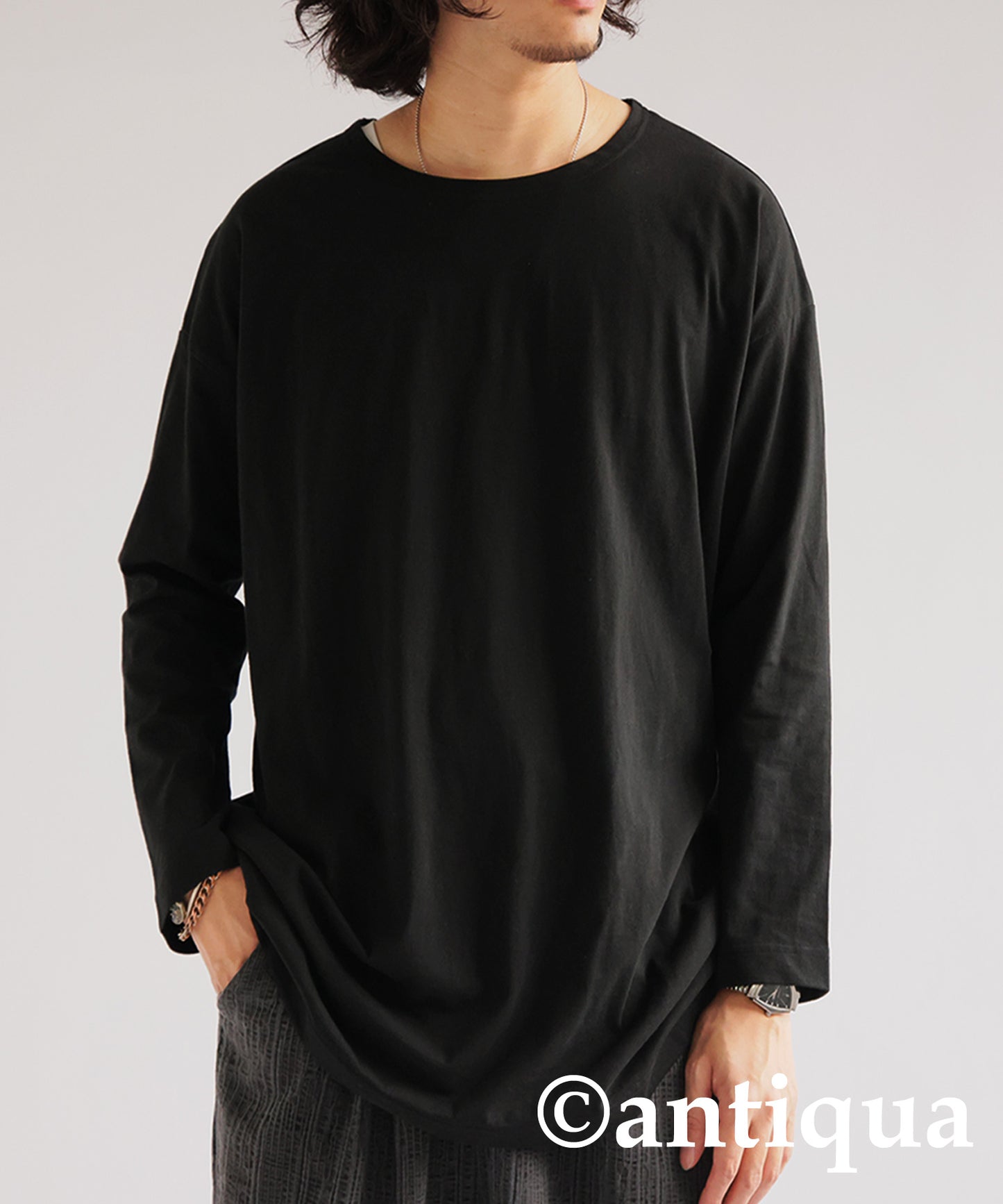 100%Cotton Basic Long T-Shirt Men’s