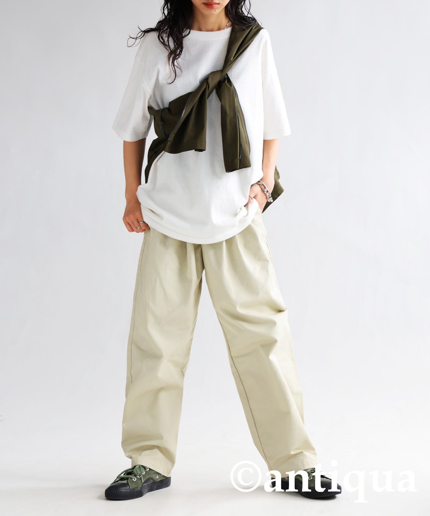 Ladies tapered full-length pants