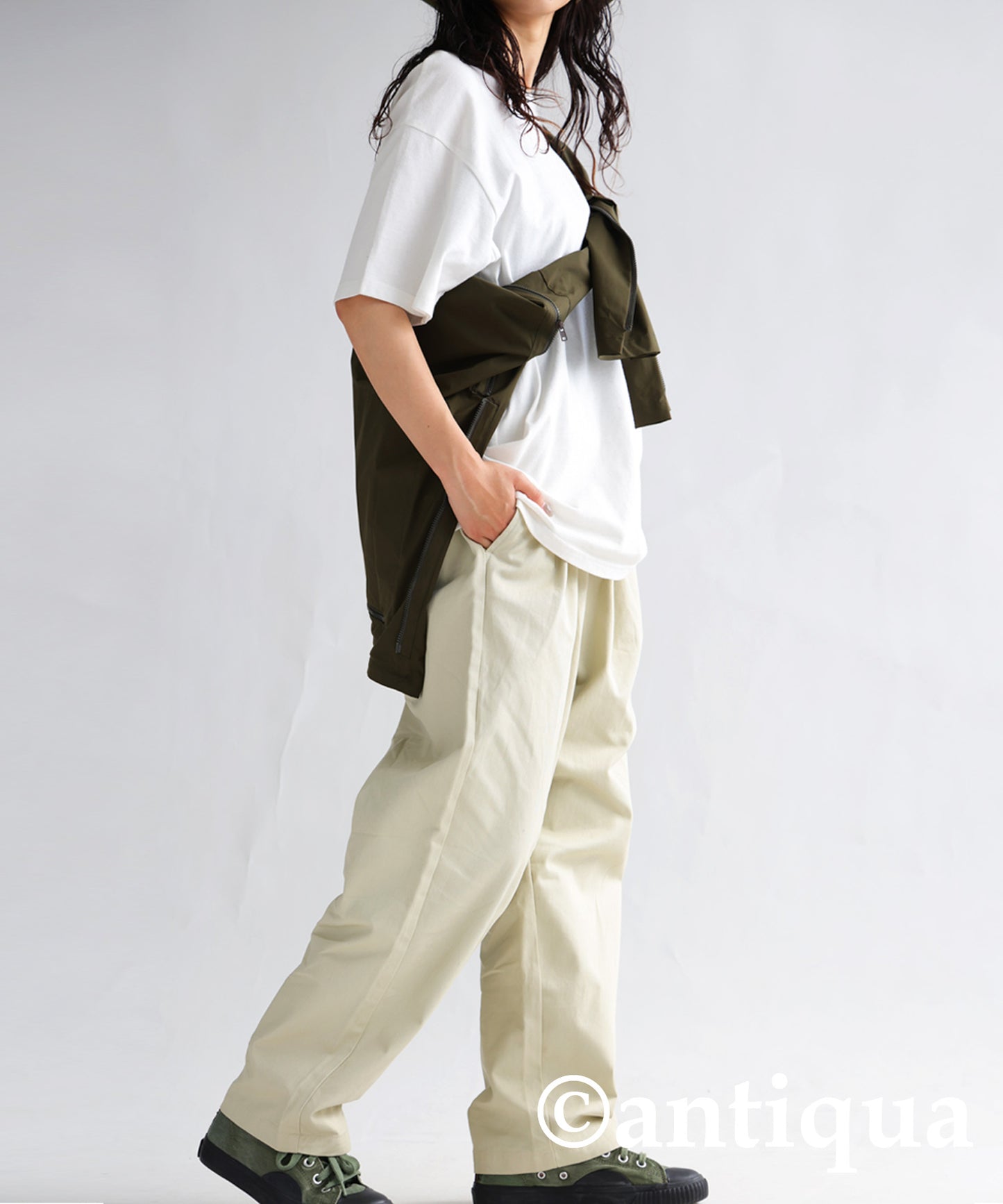 Ladies tapered full-length pants