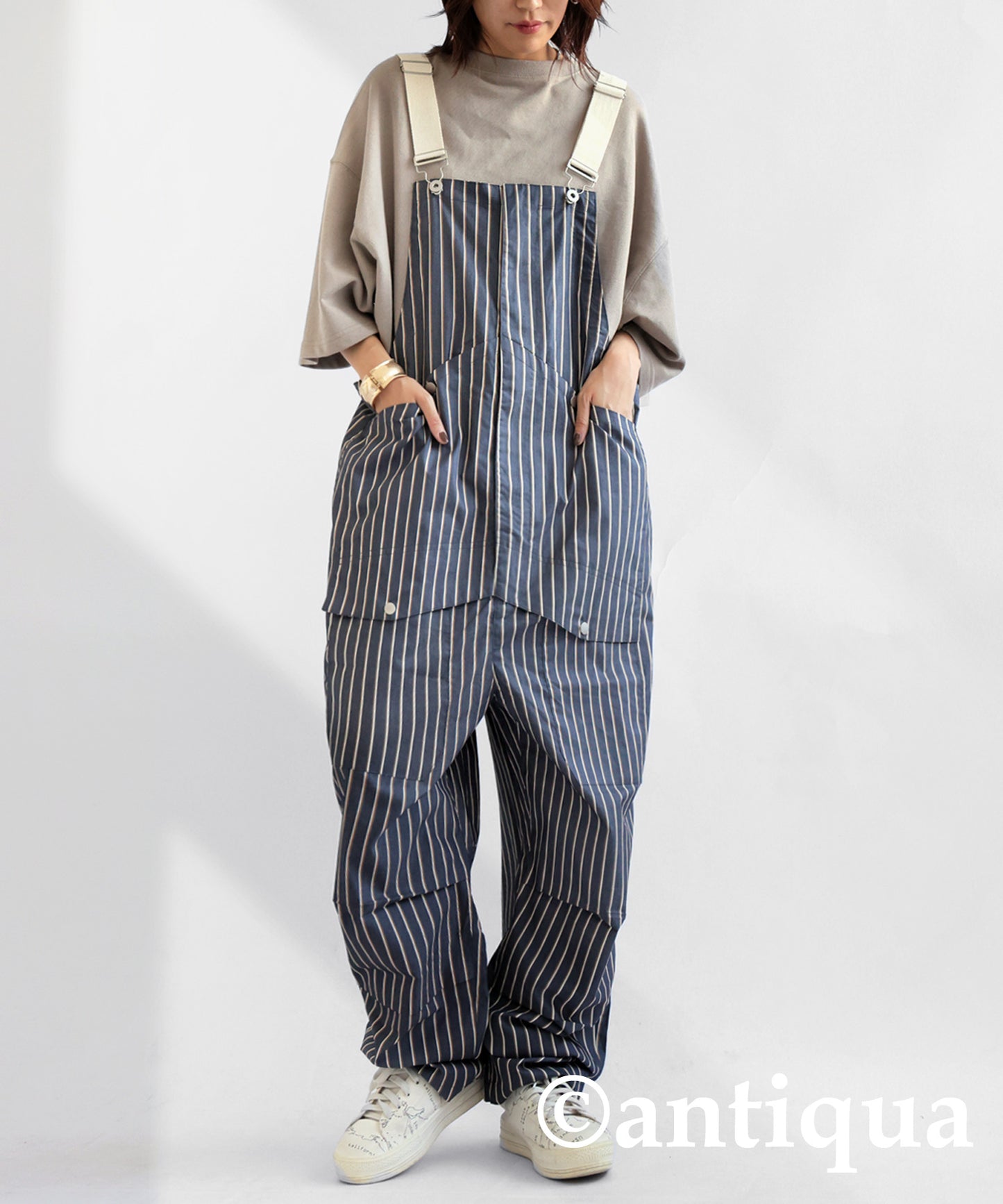 Striped Overalls Ladies