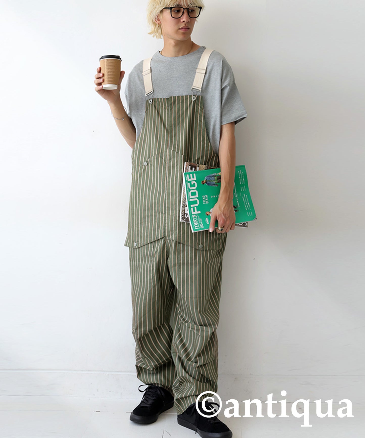 Striped Overalls Men's