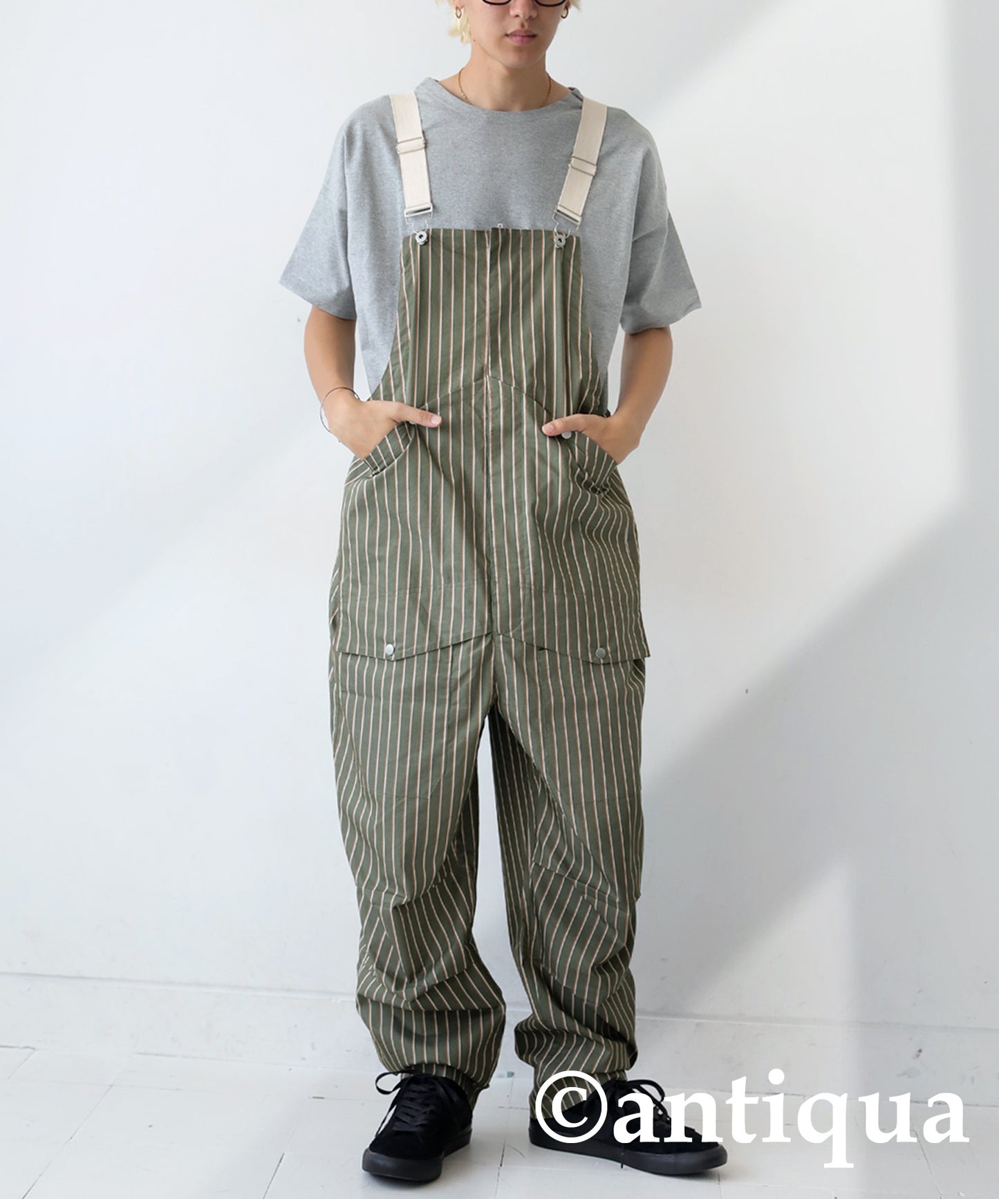 Striped Overalls Men's