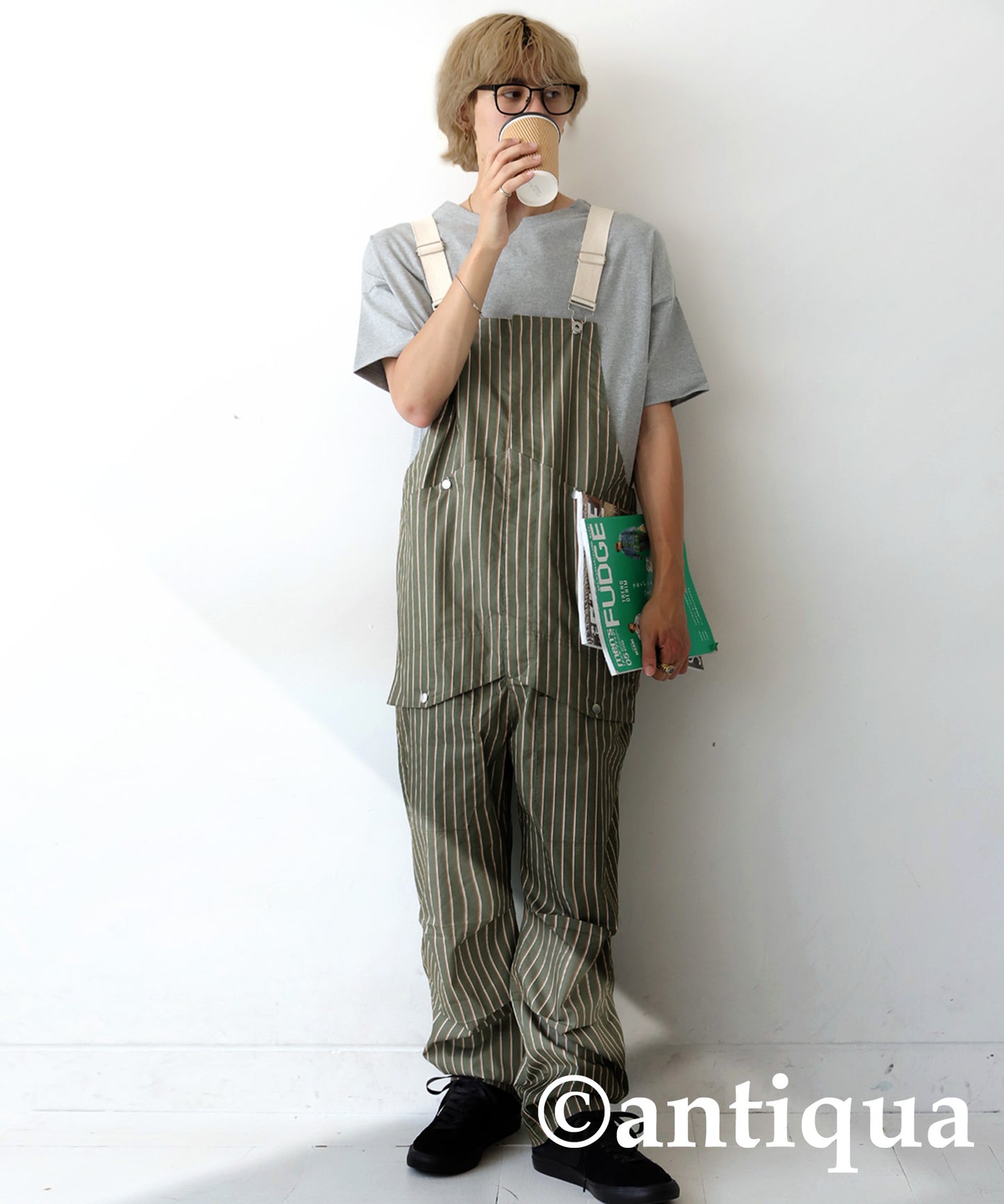 Striped Overalls Men's